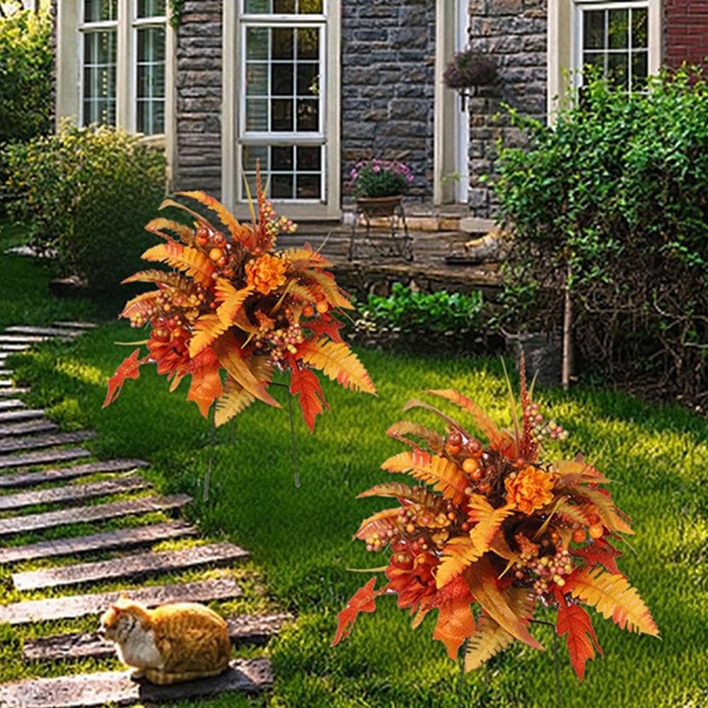 Arrangiamento da giardino con motivo floreale autunnale, 40,1 cm