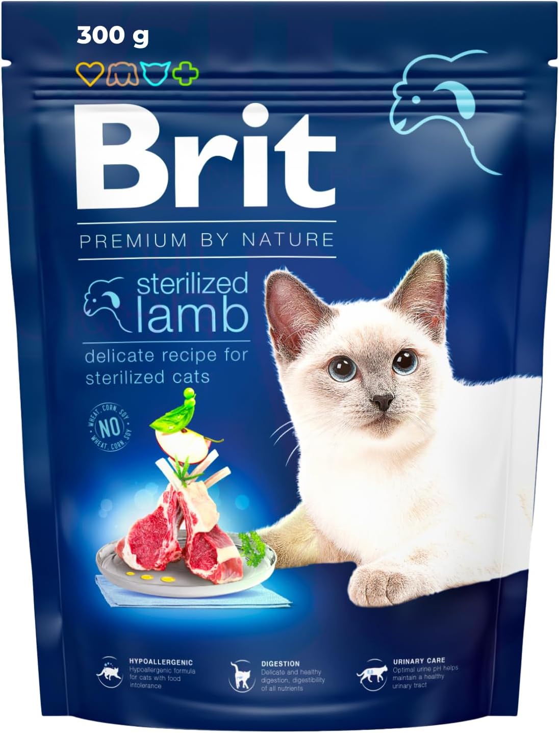 Brit Premium Sucha karma dla kotów sterylizowanych, jagnięcina, 300 g
