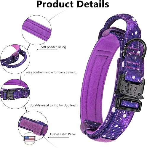 Miniatura 132 de DAGANXI - Collar táctico para perro, collar ajustable de nailon para adiestramiento con asa de control y hebilla, para perros medianos y grandes