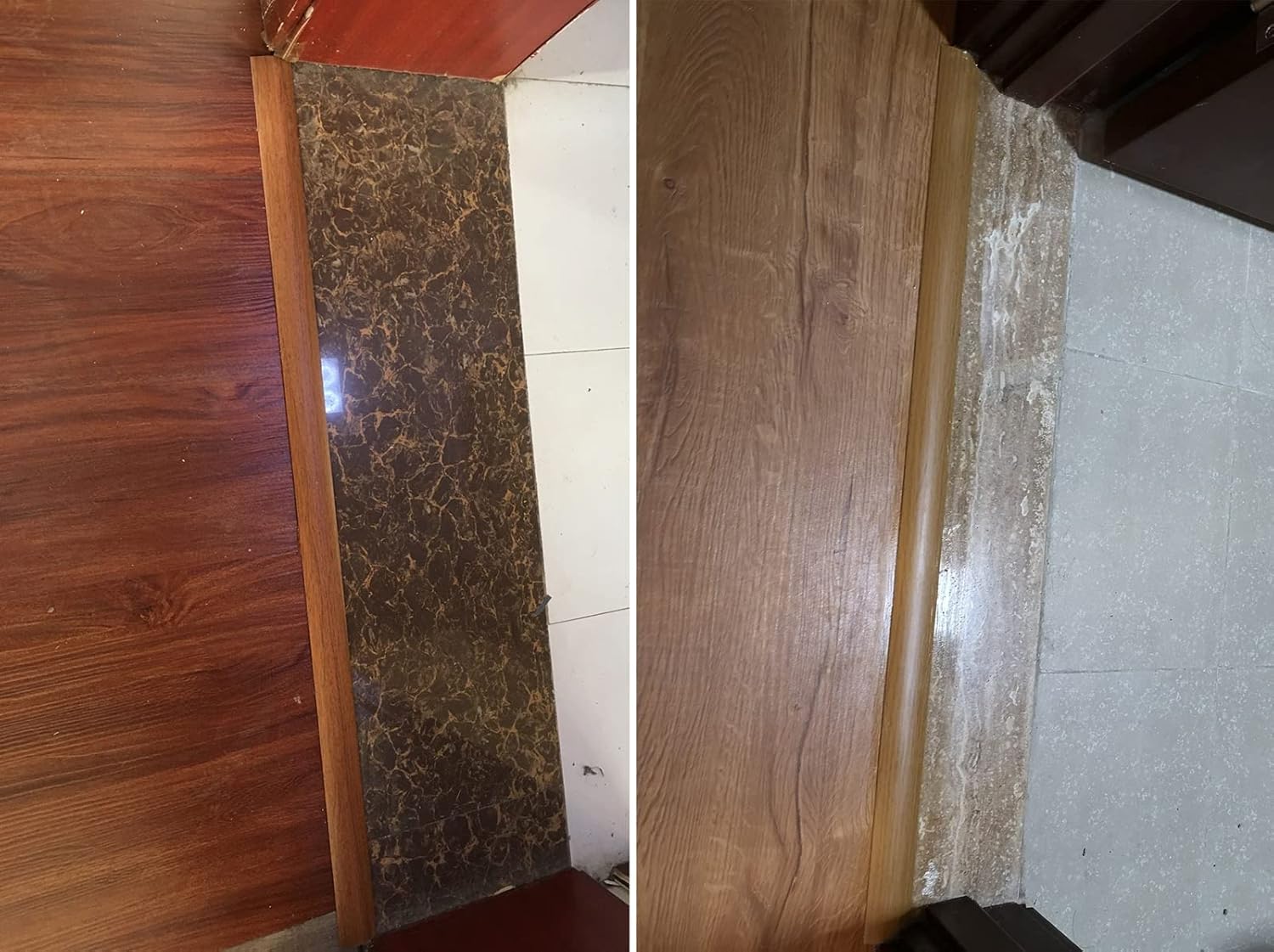 Doorway Uneven Floor Transition Strip, Rustic Aluminum Threshold Transition Strips,Carpet to Laminate/Wood to Tile Transition Strips,for Uneven Doorway Floors,4cm / 1.6inch Wide ( Color : Style2 )