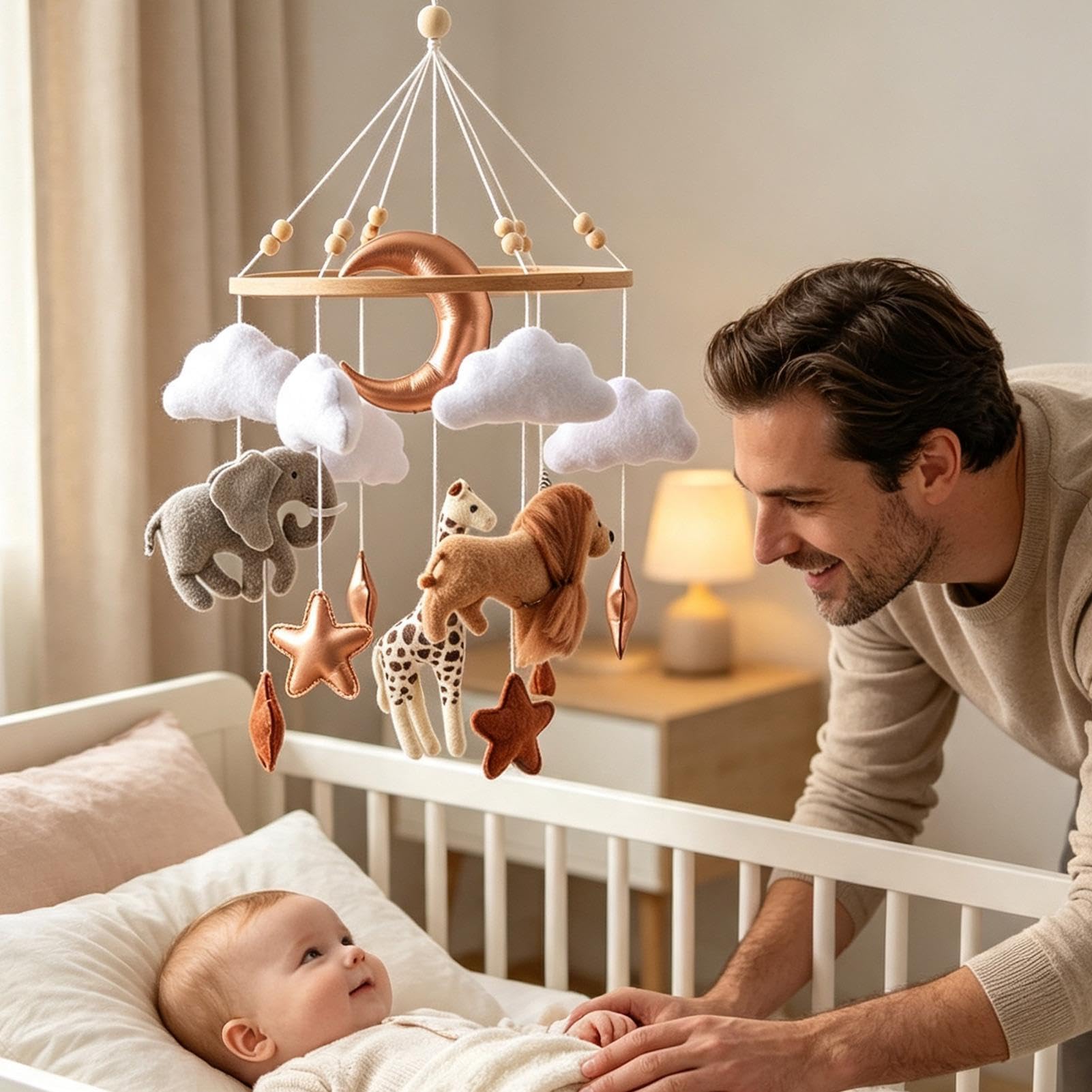 Móvil Infantil de Cuna Juguetes de Decoración y con Temática Animal para