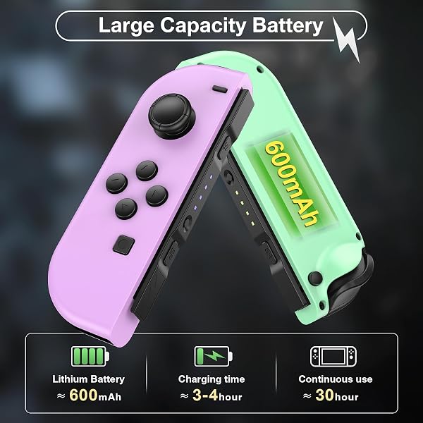LNLBADNZ Replacement for Nintendo Switch Controller, Left and Right Switch Wireless Controllers Compatible with Switch/Lite/OLED, Support Motion Control/Wake-up/Dual Vibration (P-G) - 3