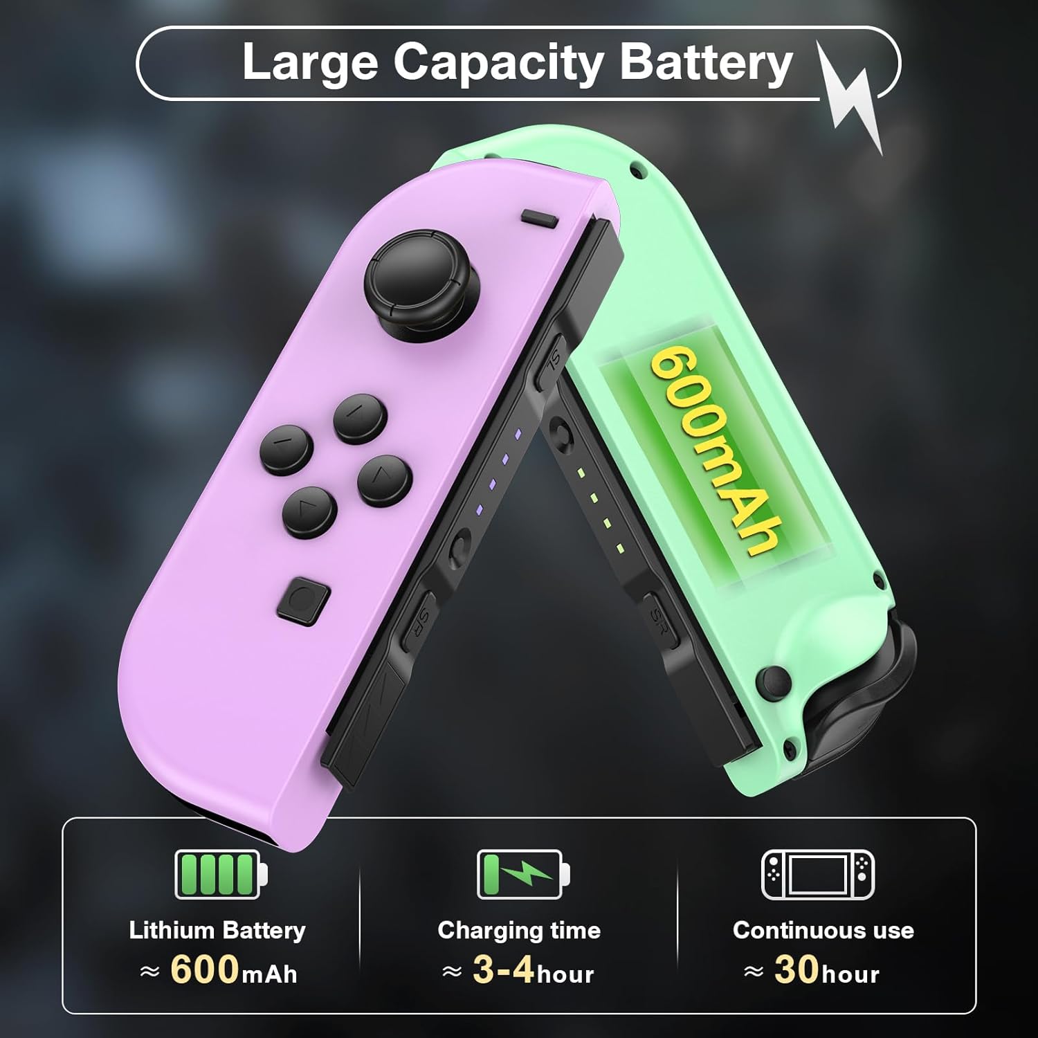 Sylphidara Replacement for Nintendo Switch Controller, Switch Controllers Compatible with Nintendo Switch/OLED/Lite, Support Dual Vibration/6-Axis Gyro/Motion Control/Wake-up (P-G)