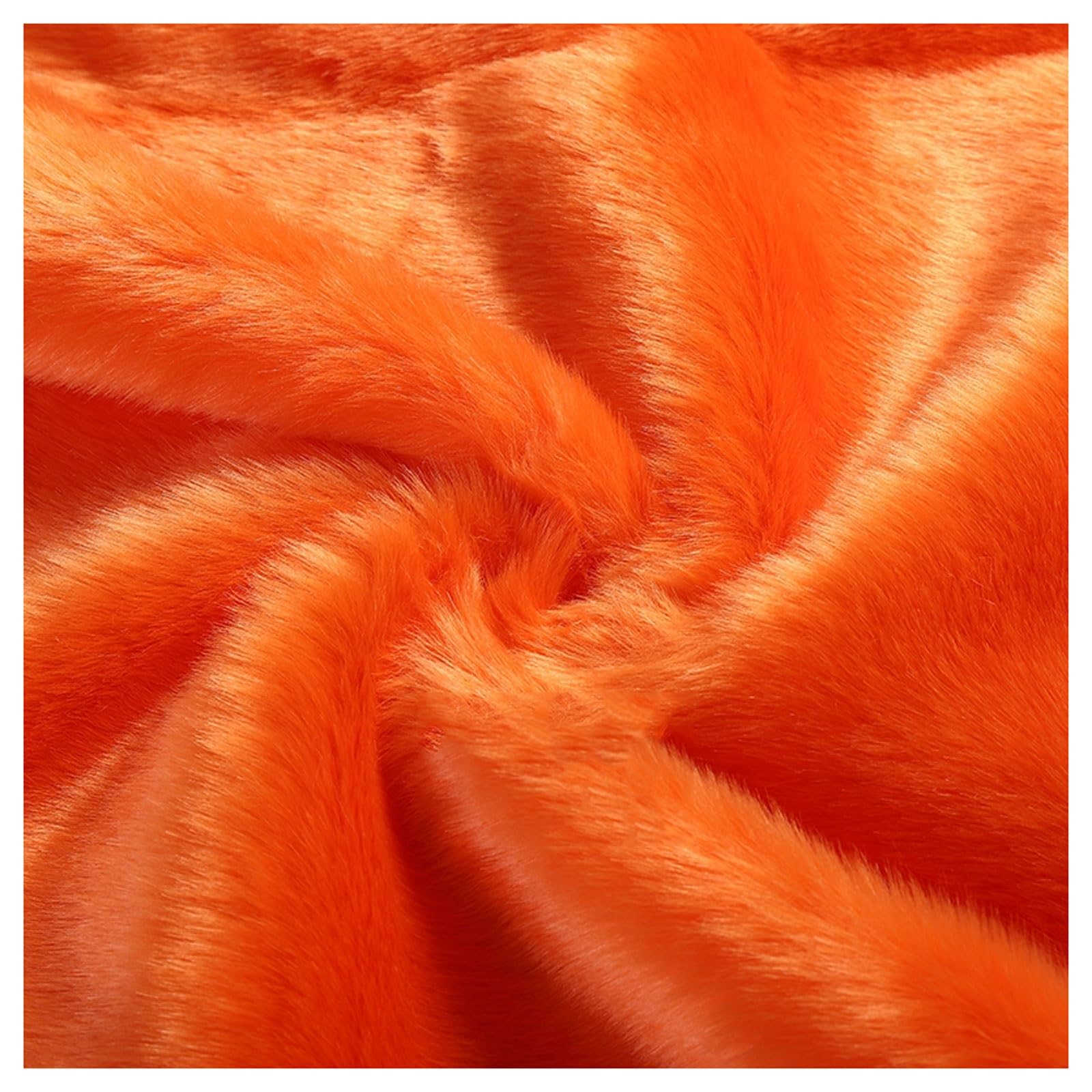 Faux Fur Plush Shaggy Faux Fur Fabric 2.8cm Long Pile Fur Fake Fur Materials, Soft and Fluffy Craft Fabric, for DIY Arts, Crafts, Apparel, Costume, Rug, Accessories, 50x20cm/50x180cm (Color : Orange