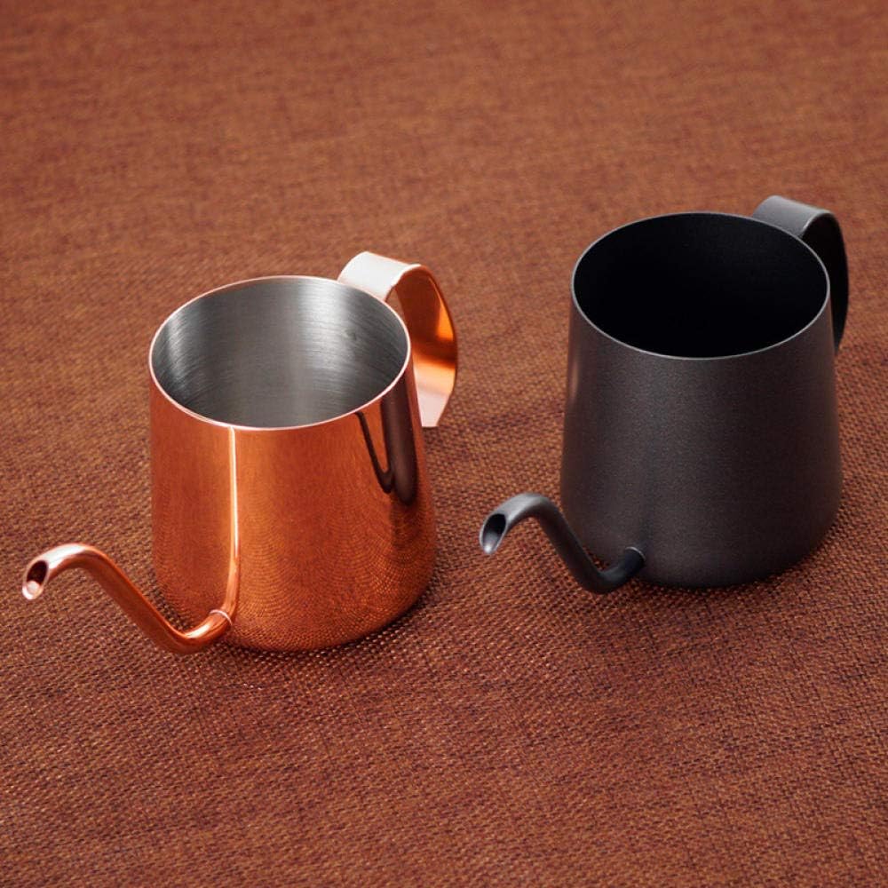 Coffee Maker Press Coffee Maker With Hanging Ear Coffee Pot, Hand Flush Pot, Long-Mouthed Pot, Stainless Steel Pot-Black