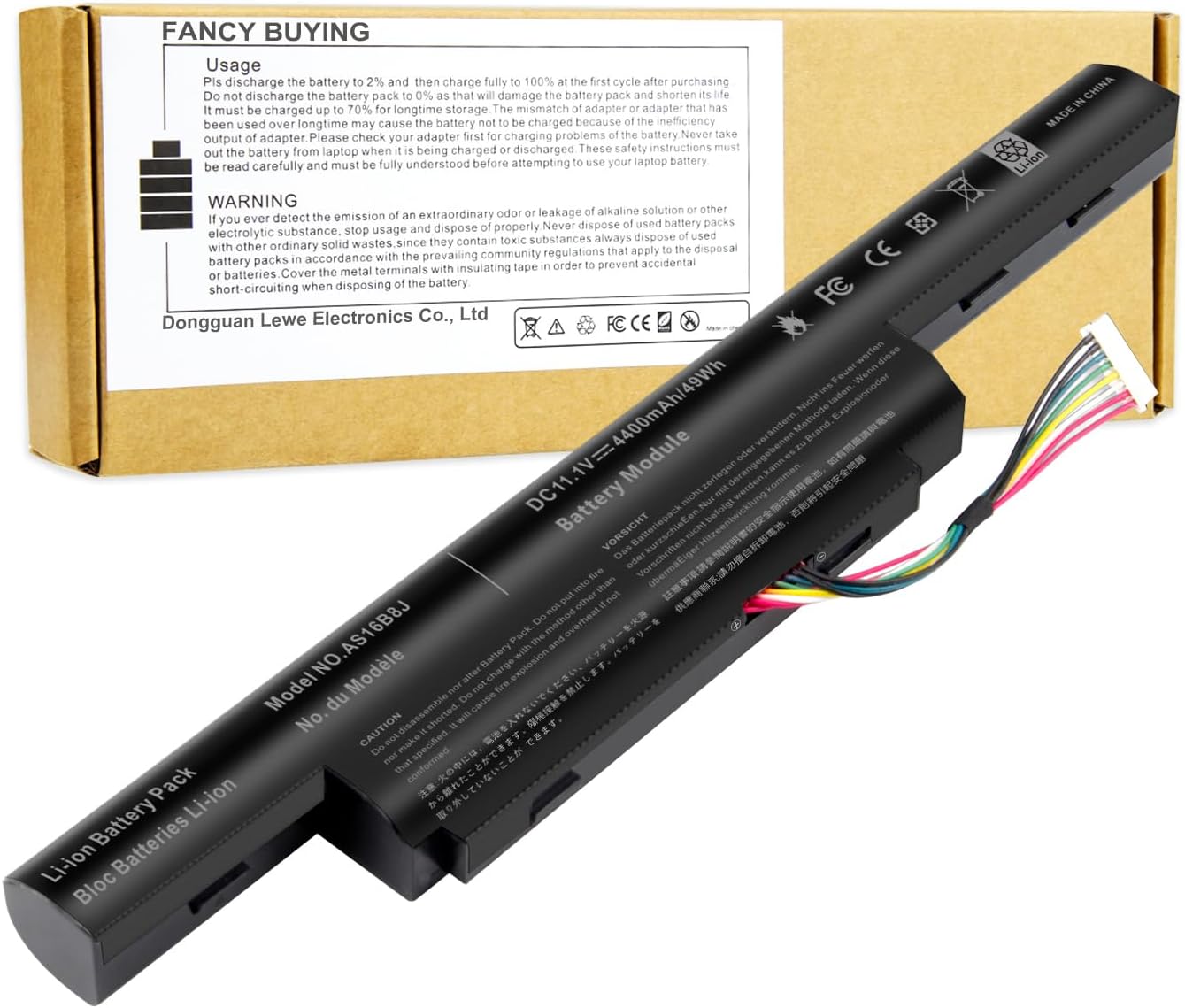 Fancy Buying AS16B8J Laptop Battery Compatible Acer Aspire E5-575G E5-575G-53VG 15.6″ E5-575G-549D Series 3INR19/66-2 AS16B5J