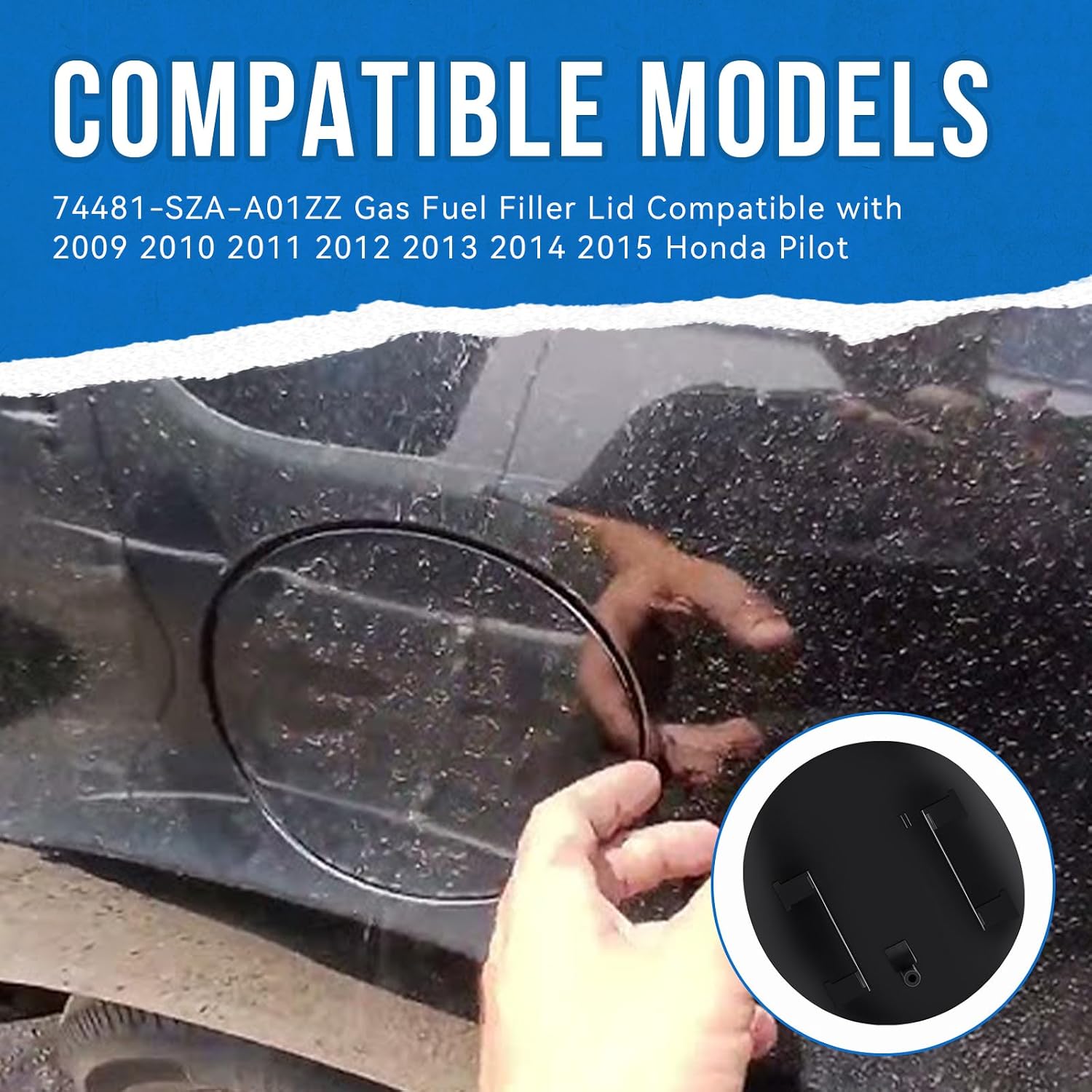 74481-SZA-A01ZZ Gas Fuel Filler Lid Compatible with Honda Pilot 2009 2010 2011 2012 2013 2014 2015