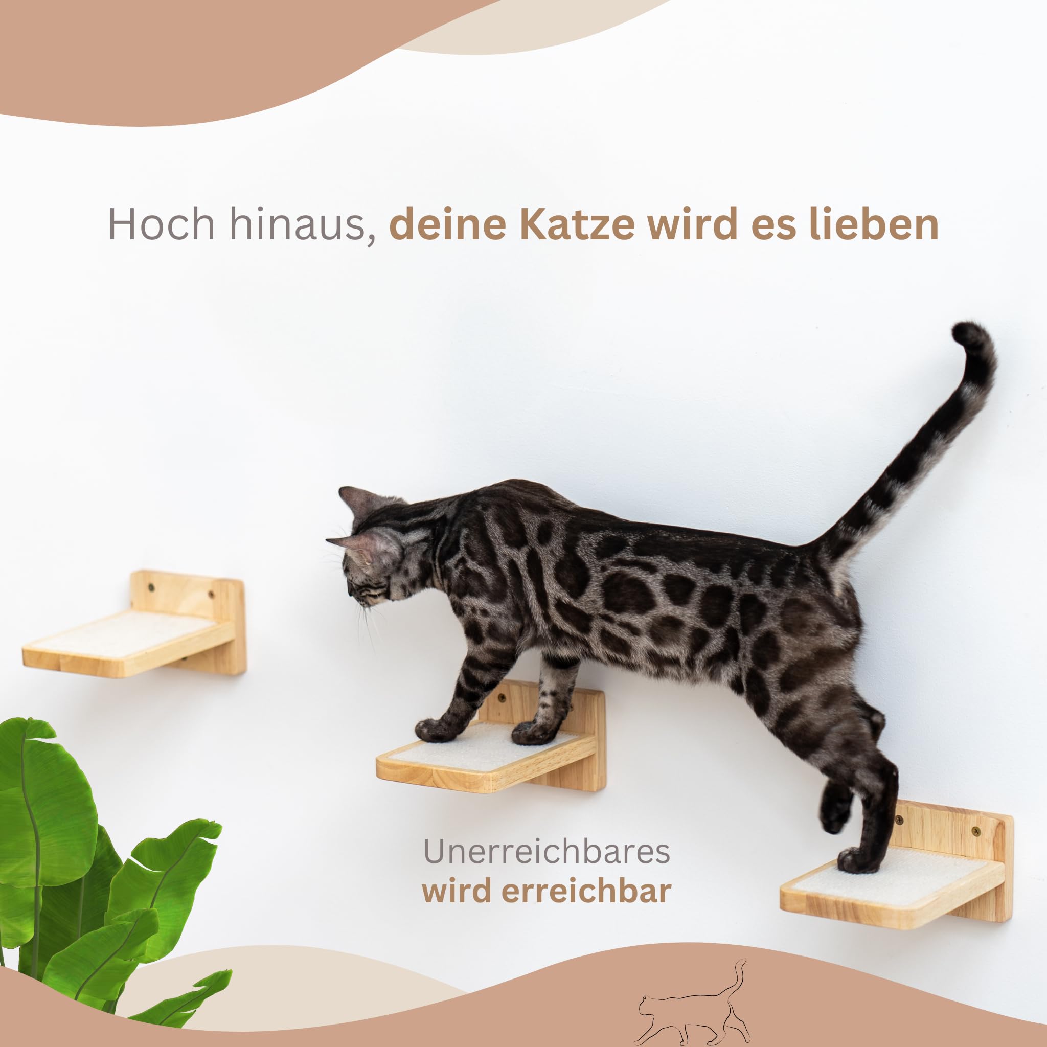 AZANO Kattentrap set van 3 | klimwand katten | kattenladder AZANO Kattentrap set van 3 | klimwand katten | kattenladder