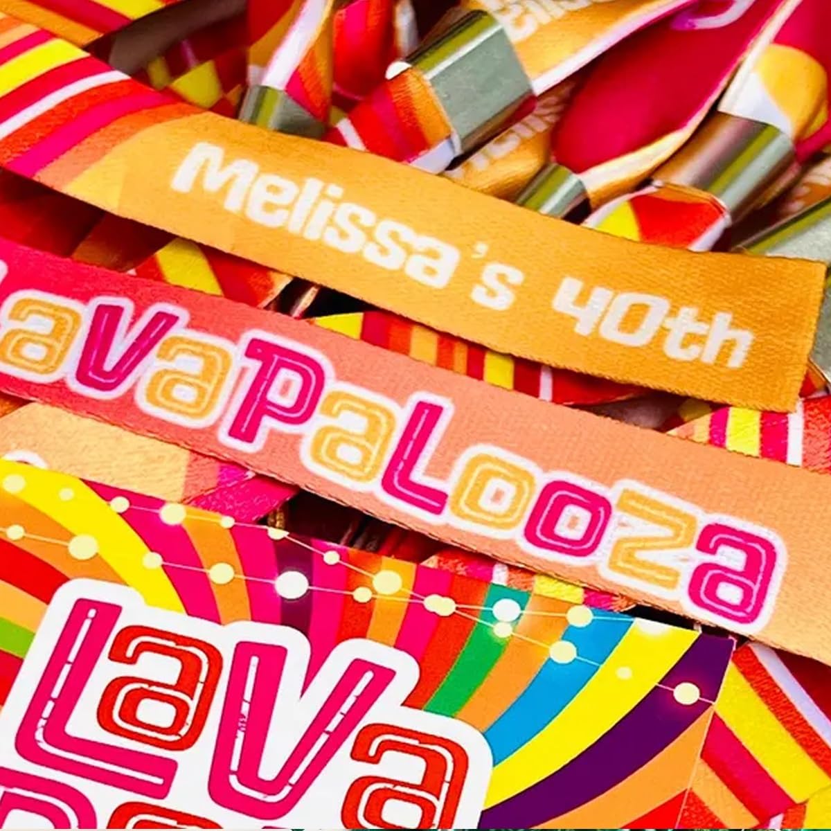 Pulseras de tela personalizadas para eventos, pulseras desechables de colores con texto, identificación para fiestas VIP