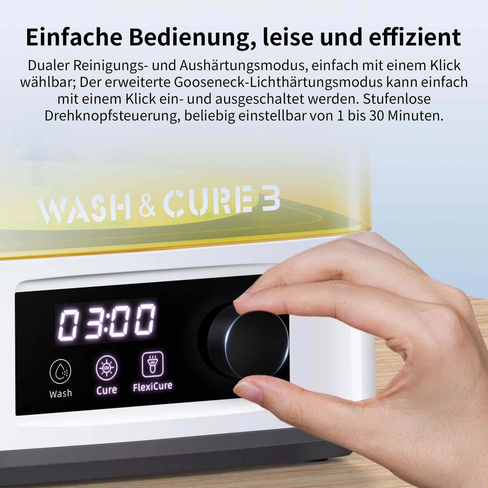 ANYCUBIC Wash & Cure 3 für LCD/DLP/SLA Resin 3D Drucker Modell, 2 in 1 Wascheimer und UV Durchhärtegerät für Photon Mono 2/4K/Halot-One/Mars 3/3 Pro/Mars 4/4 Ultra, Wasch Größe 165 * 100 * 180mm