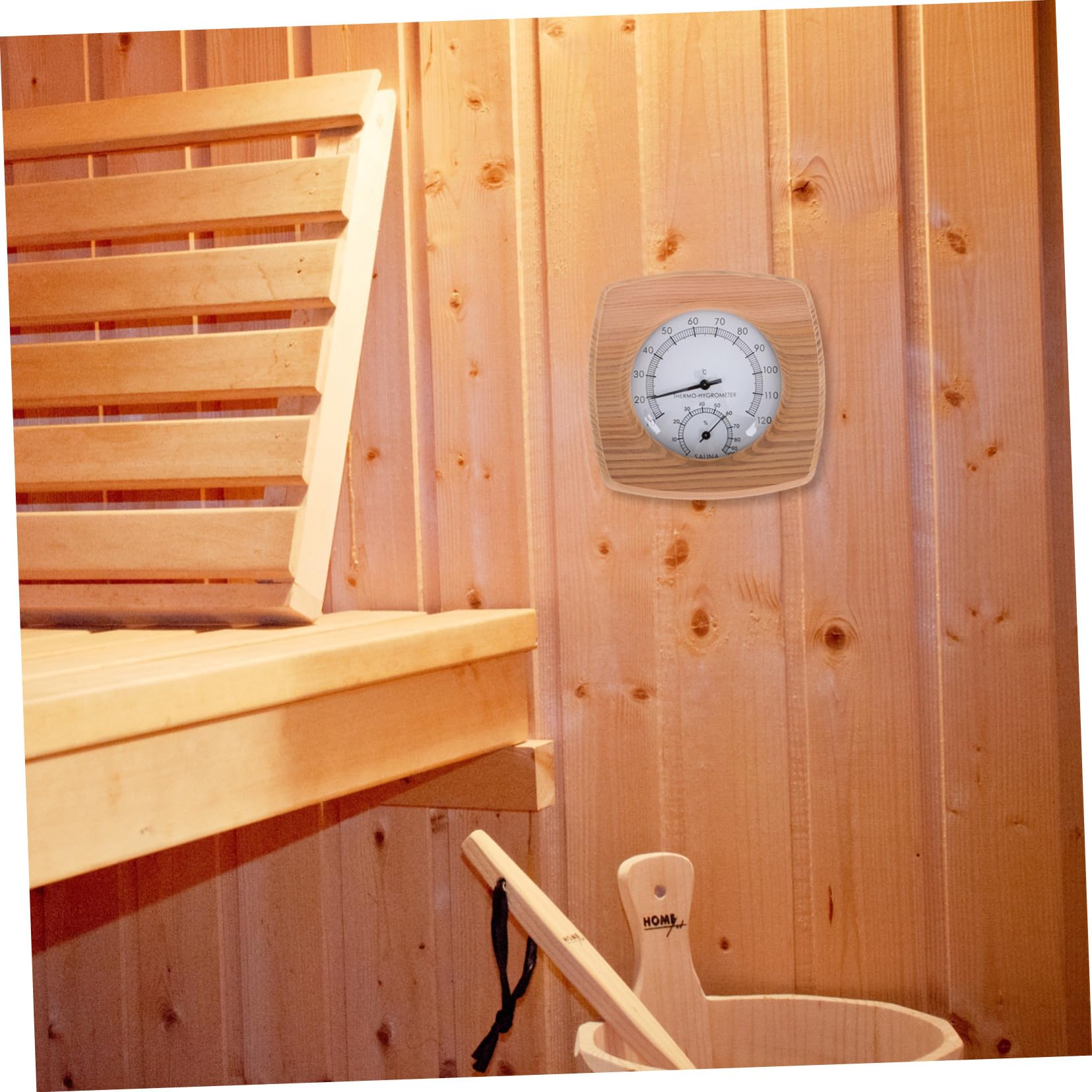 Sauna Thermometer Hygrometer mit Feuchtigkeitsmesser für Innenräume Präzises Bad Temperaturmessgerät Vielseitig für Sauna Dampfbad und Badezimmer Wasserresistent Wandmontage