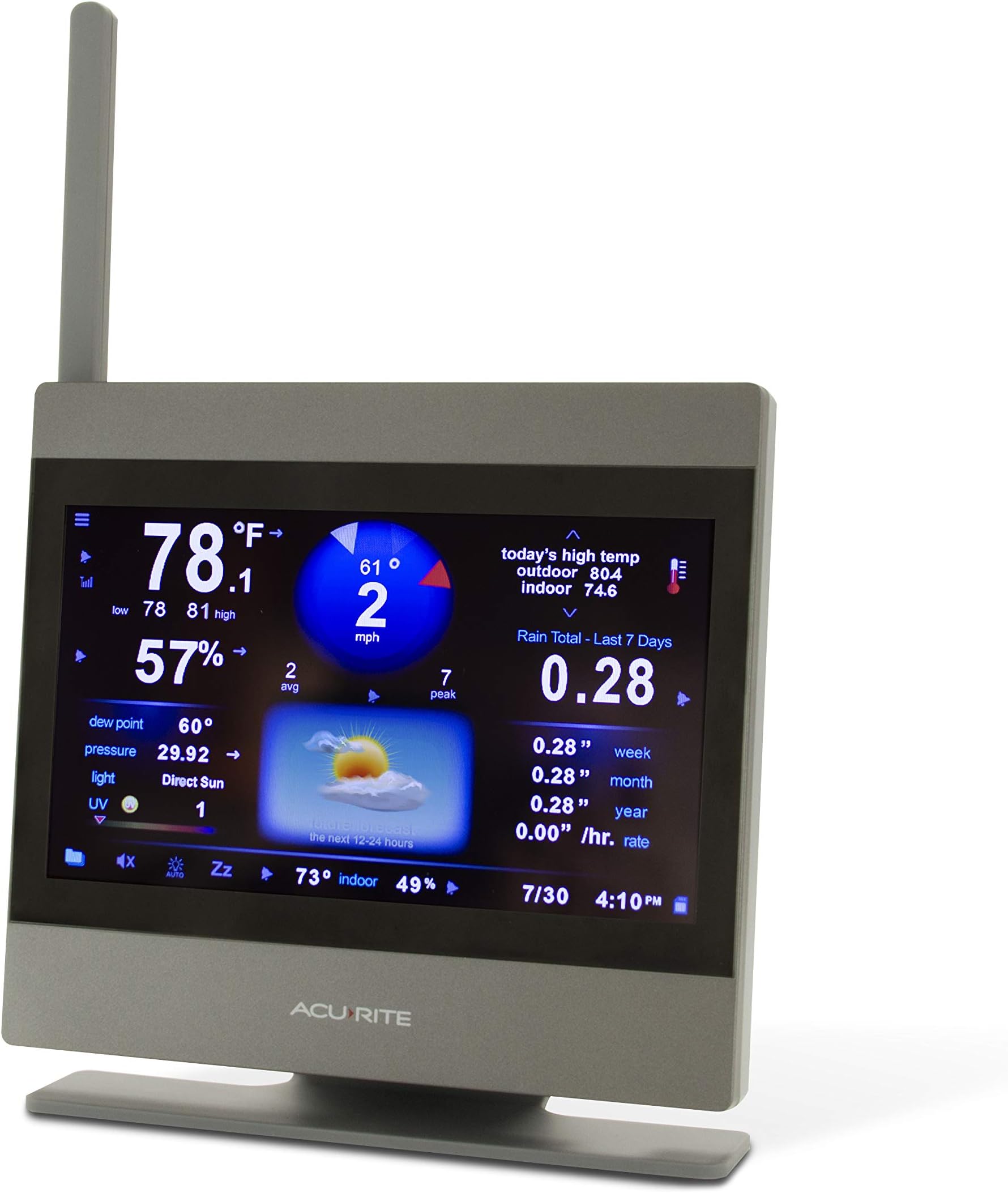 AcuRite Atlas High Definition Touchscreen Weather Station Display (Add-On), Gray