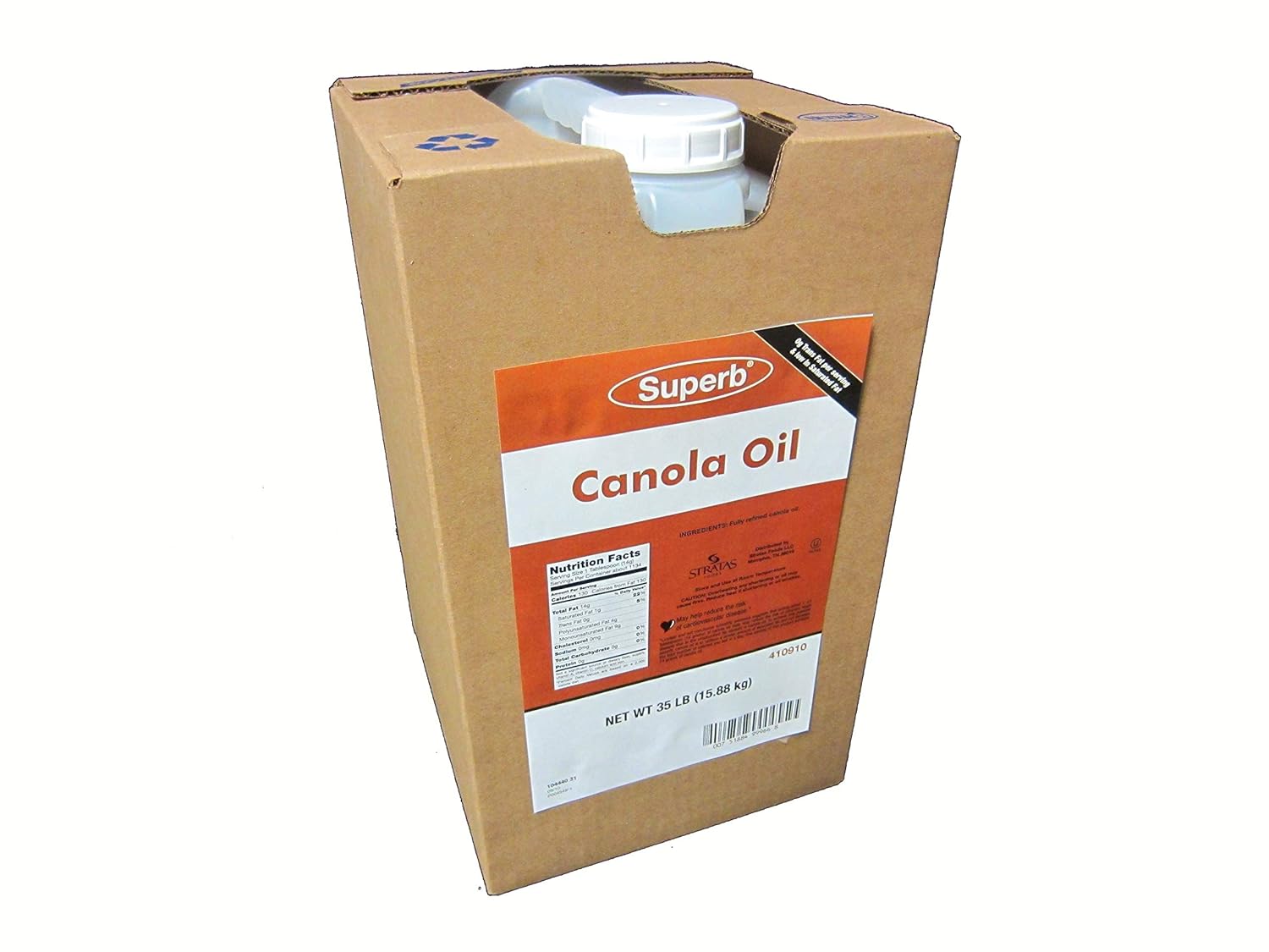 Superb No Additive Canola Salad Oil, 35 Pound -- 1 each.