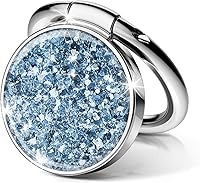 Vista 12 de GVIEWIN Soporte de anillo para teléfono celular con purpurina, soporte metálico con agarre, rotación de 360°, compatible con iPhone 17/16/15/14/Pro