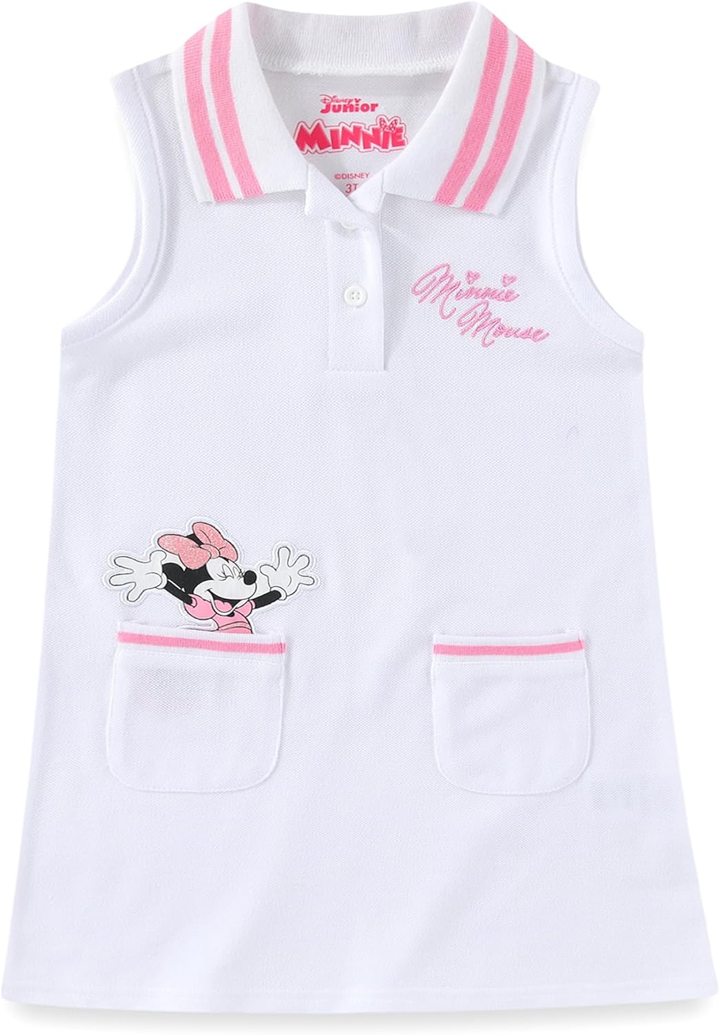 Disney Minnie Mouse Girls Collar Dress for Toddler and Big Kids