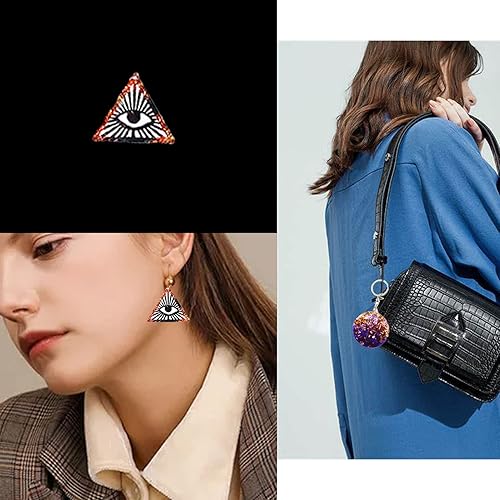 Miniatura 9 de Nimozekd Kit de 153 piezas de resina de estilo punk, moldes de aretes UV para resina, molde de resina epoxi para pendientes con agujeros, molde de