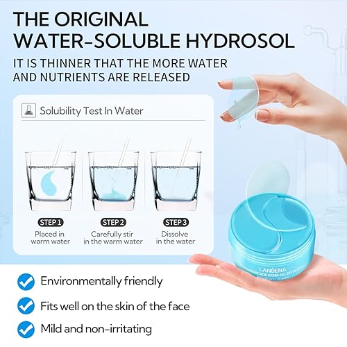 Miniatura 6 de LANBENA Máscara de ojos dorada con perlas Hydra-Gel Colágeno almohadillas negras para aliviar la hinchazón de las ojeras reducir las líneas finas