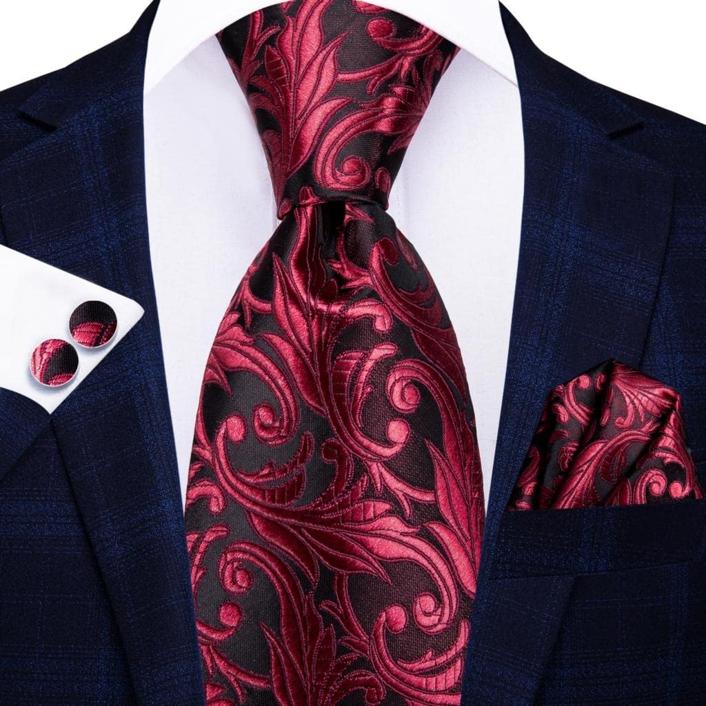 Corbata de Boda de Seda a Rayas para Hombre, Corbata para Hombre, Conjunto de Gemelos y pañuelo, Fiesta de Negocios