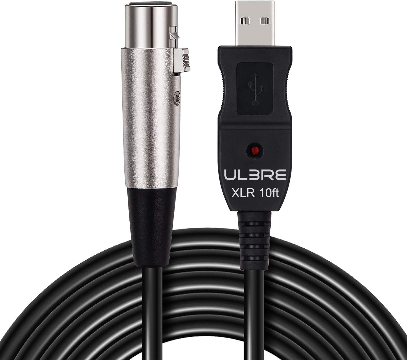 USB Microphone Cable 10Ft, XLR to USB Cable Mic Link Converter Cable Studio Audio Cable Connector Cords Adapter for Microphones or Recording Instrument Karaoke