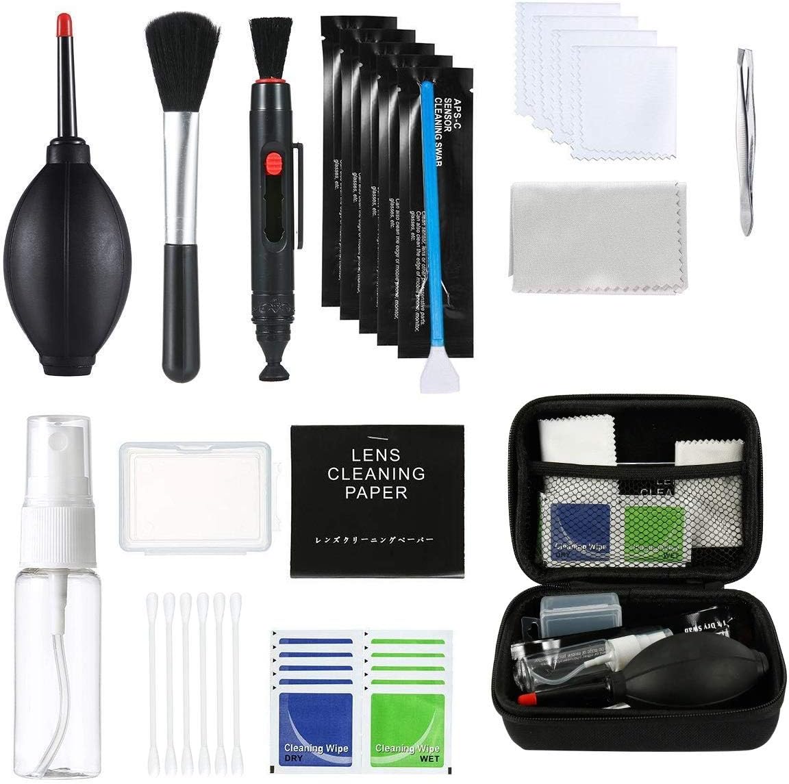 53-in-1 Cleaning Kit Professional Camera Cleaning Bundle For Optical Lens And Digital SLR Cameras for Canon EOS 1300D 1200/700D for Nikon D40/D90 for Olympus for Sony