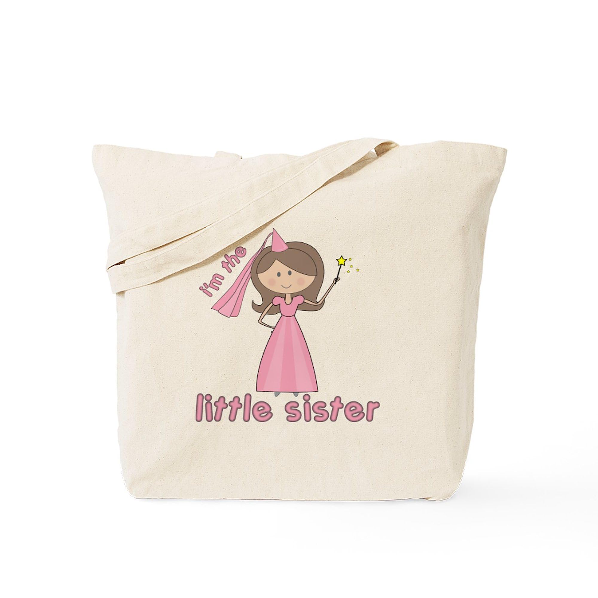 CafePress I'm The Little Sister Princess Tote Bag Reusable Natural Beige Canvas Shopping Bag
