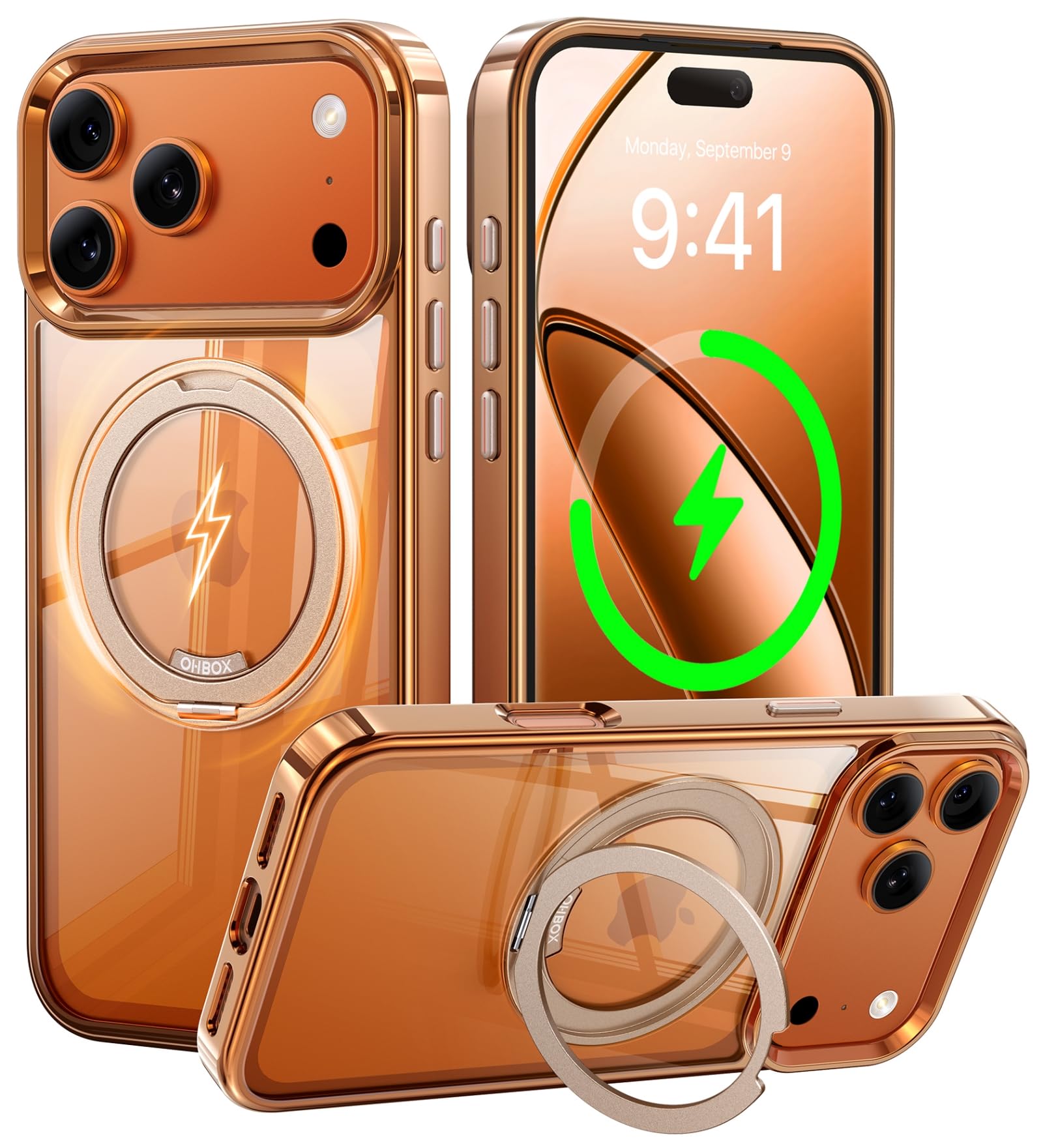iPhone 17 Pro Max Case with Stand Magnetic iPhone 17Pro Max Case Compatible with MagSafe Desert Titanium 17