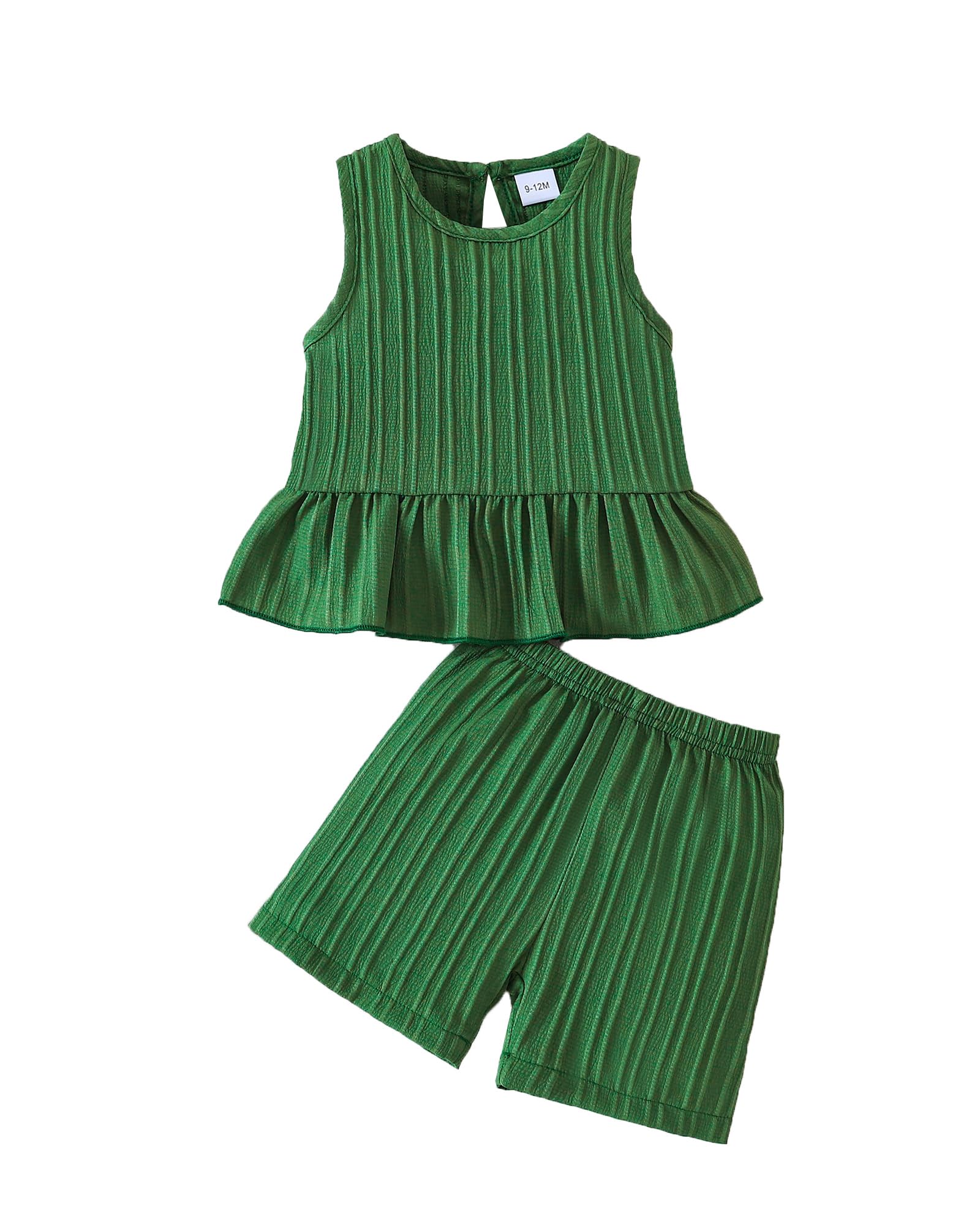 Weebaby Toddler Girl Clothes Baby Summer Outfits Sleeveless Halter Top Ruffle Short Set Cute Kids Clothes Girls