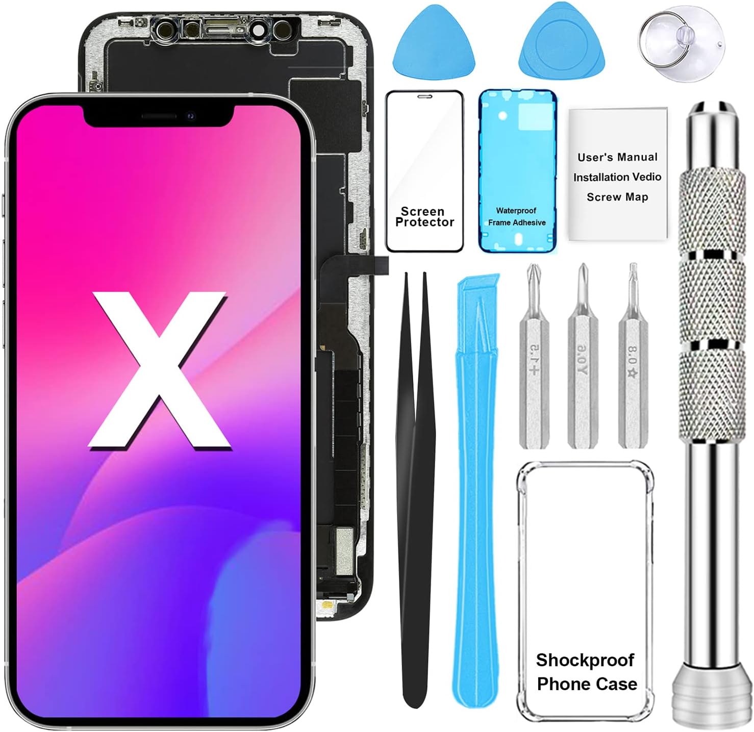 Brinonac Scherm voor iPhone XS, 5,8 inch OLED Touchscreen 3D Brinonac Scherm voor iPhone XS, 5,8 inch OLED Touchscreen 3D