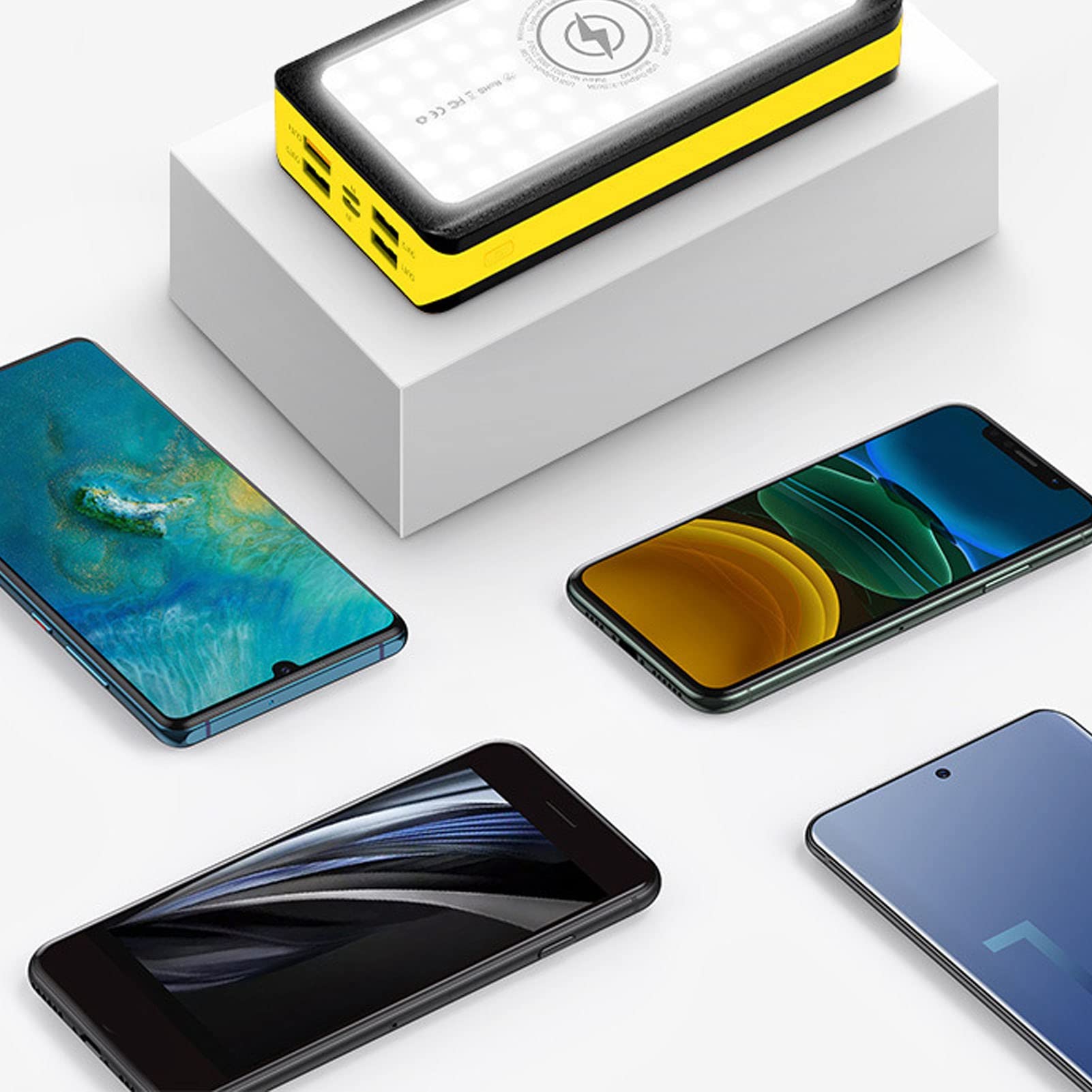 30.000 mAh, power bank a energia solare, con 66 luci LED, 4 porte USB per campeggio, alpinismo, pesca, progettato per la ricarica all'aperto in caso di emergenza