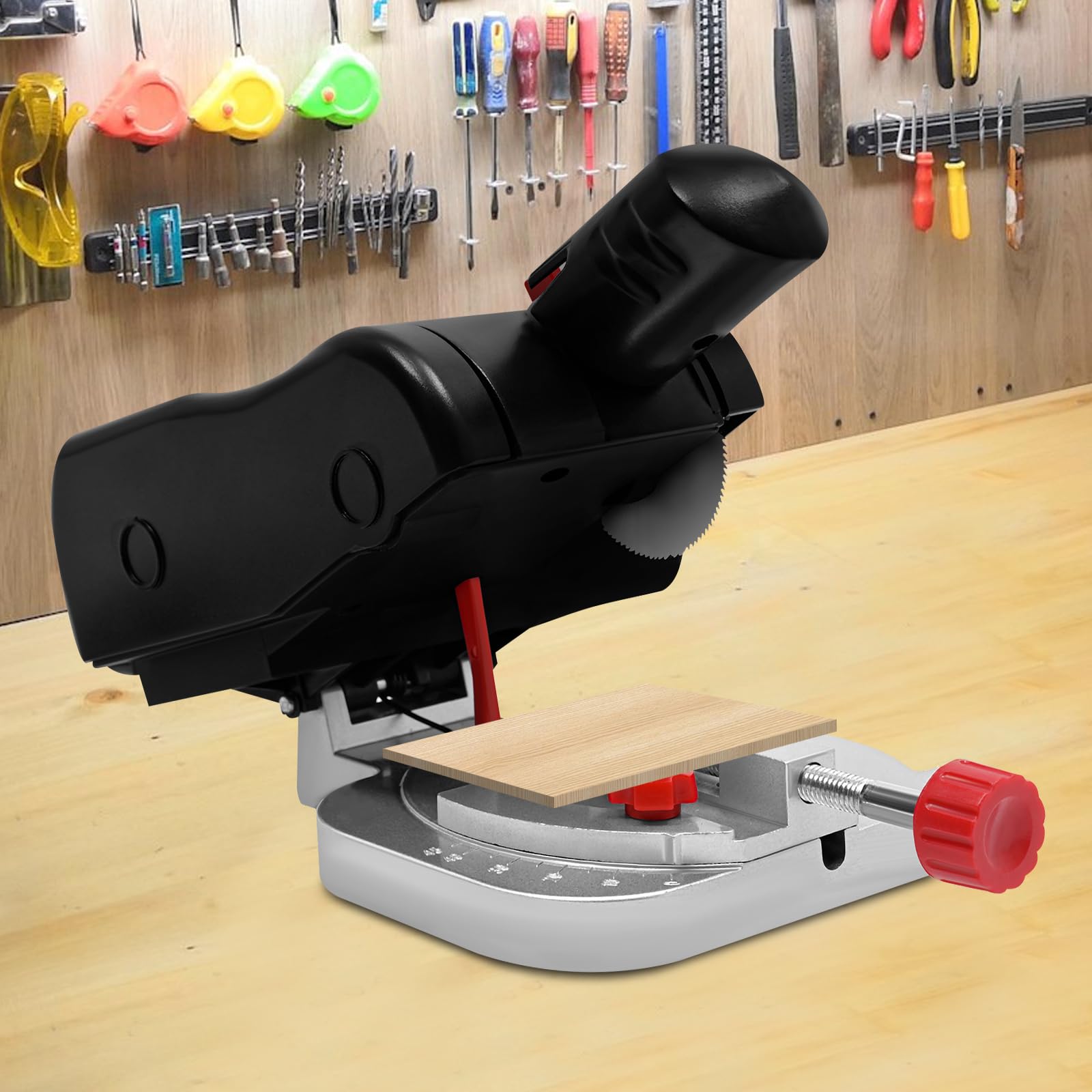 Mini troncatrice elettrica, 6000 giri/min, 0 – 45°, sega circolare da tavolo, mini con strumento di serraggio, per tagliare metallo, legno, plastica