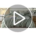 JIYUAN 100% Washed Cotton Duvet Cover Set 3 Pieces Cal King, 1 Duvet Cover 104x98 Inches(Comforter Not Included) and 2 Pillowcases,Linen Feel Bedding Set Comfy and Breathable, Heathered Sage Green