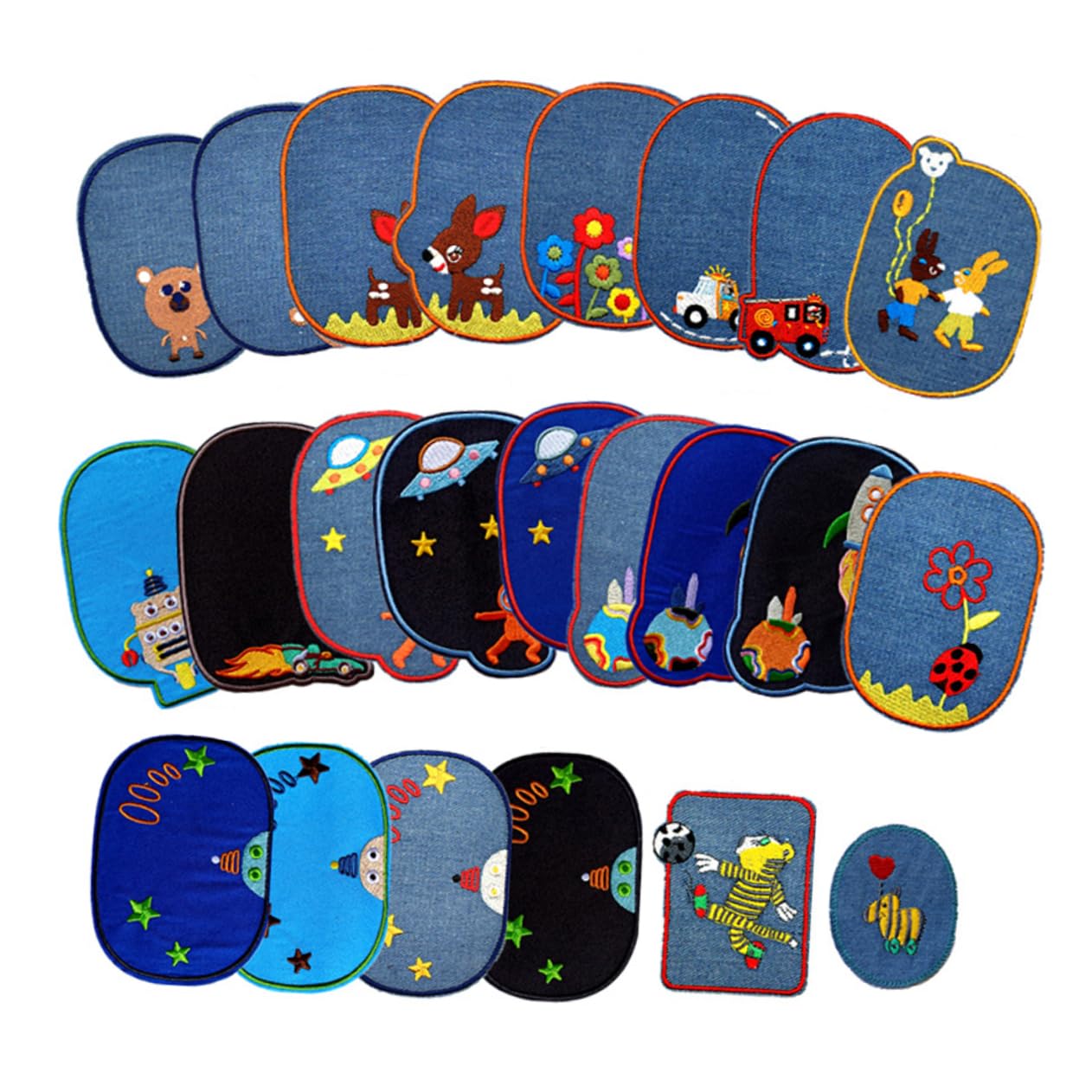 Operitacx 69pezzi Toppe Termoadesive Ricamate Per Jeans e Abbigliamento Adesivi Per Decorare e Riparare Vestiti Patches Per Ragazza Ragazza e Adulti Per Giubbotti Borse e Progetti Arte