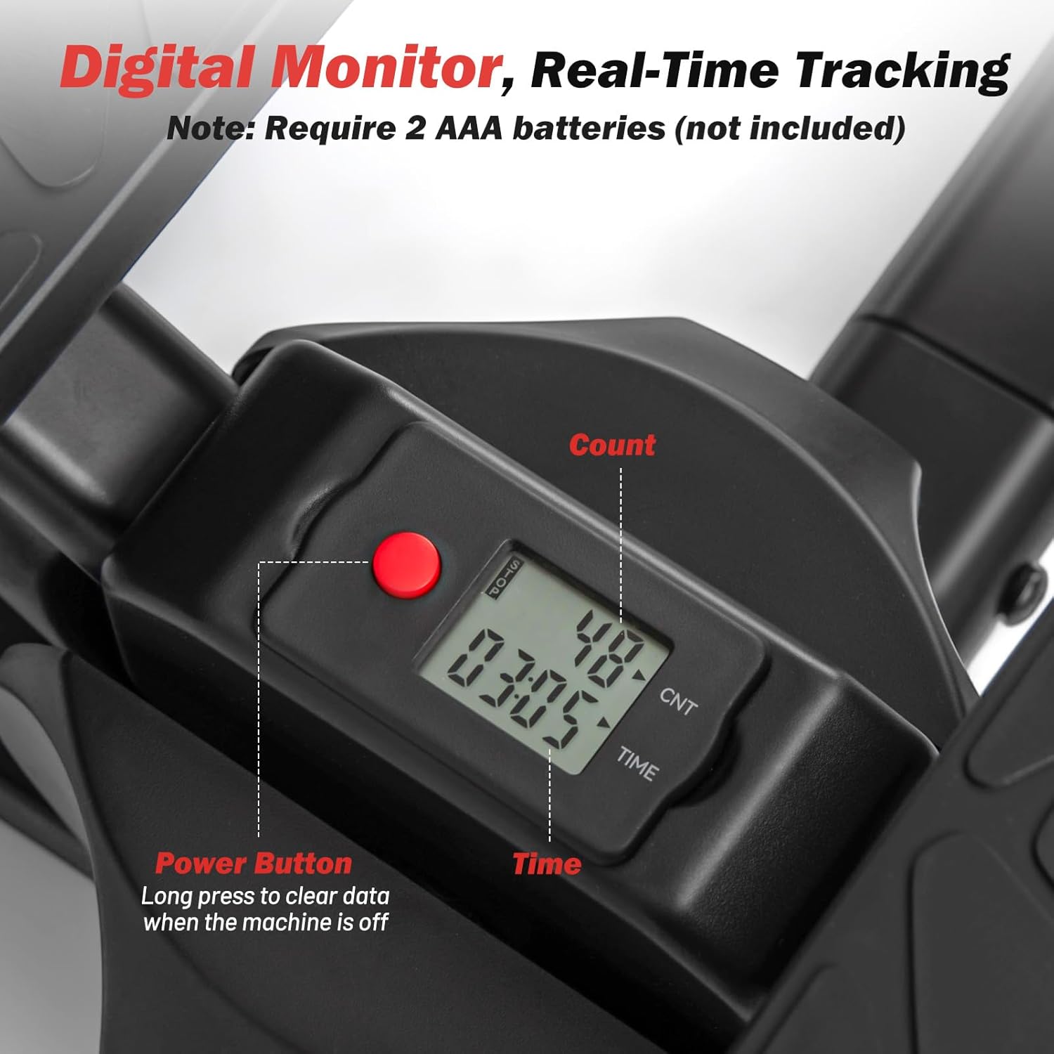 GYMAX Stepper showing 5-level adjustable height for handlebar