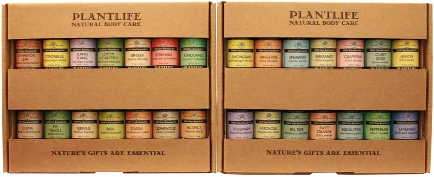 Plantlife Gift Set 28-Pack Aromatherapy Essential Oil Set – Straight from The Plant 100% Pure Therapeutic Grade – No Additives or Fillers – Made in California 10 ml