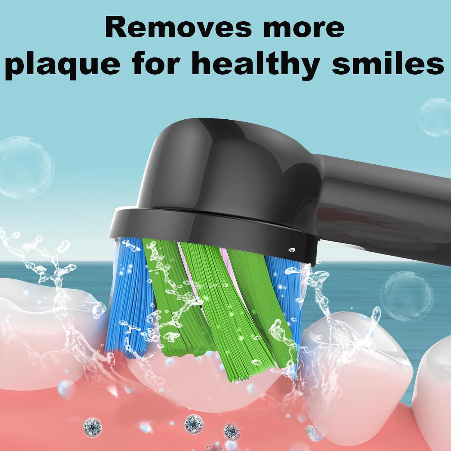 16 Pack Replacement Toothbrush Heads Compatible with Oral B Braun, Brush Heads Refill Compatible with Oral B Pro 1000, Smart 1500, Genius X, Vitality Electric Toothbrush (Black) image 4