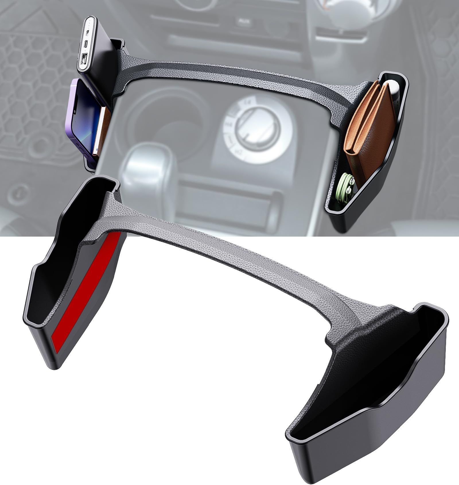 Center Console Organizer Compatible with Toyota 4Runner 2023 2022 2021 2020 2010-2019, Car Interior Accessories, Shifter Storage Box, Gear Shift Console Side Tray, Coin Holder Change Organizer, Black