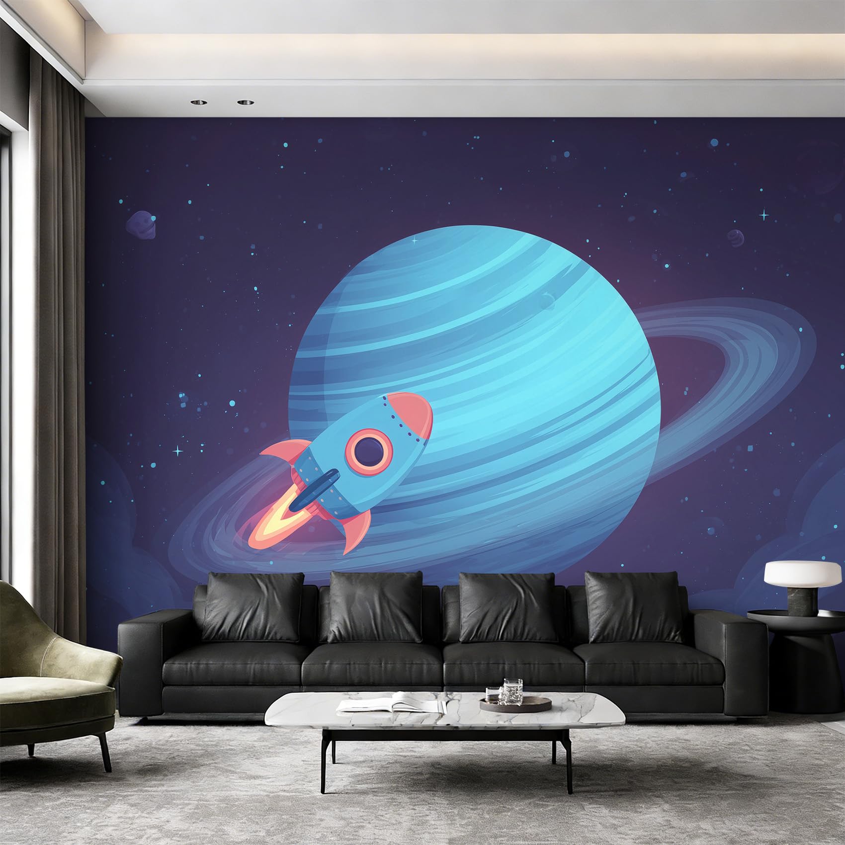 Papier peint espace enfant intissé pour chambre et salon 416x254 cm