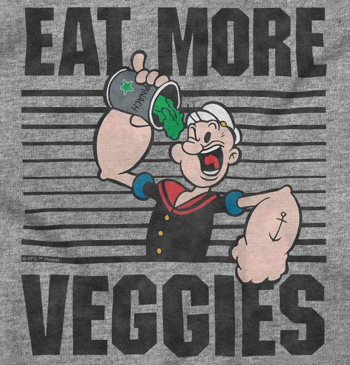Brisco Brands Eat More Veggies Popeye The Sailor Baby Romper Boys or Girls