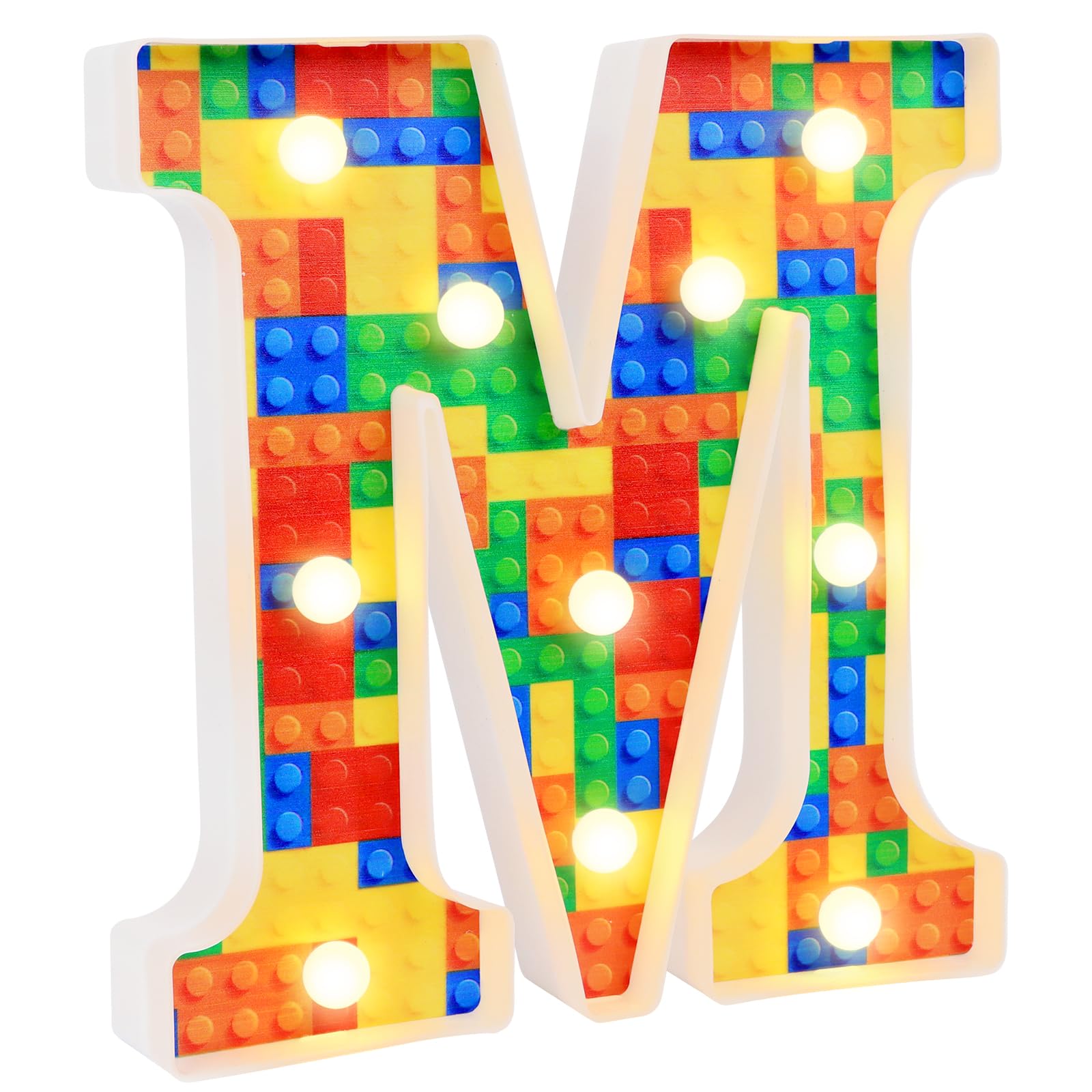 Light Up Letters, 8.6in LED Letter Lights, Alphabet Sign Gifts, Light Up M, Birthday Lights for Girls Bedroom Accessories Party Birthday Decorations, Battery Powered, Wall, Table(letter-M)