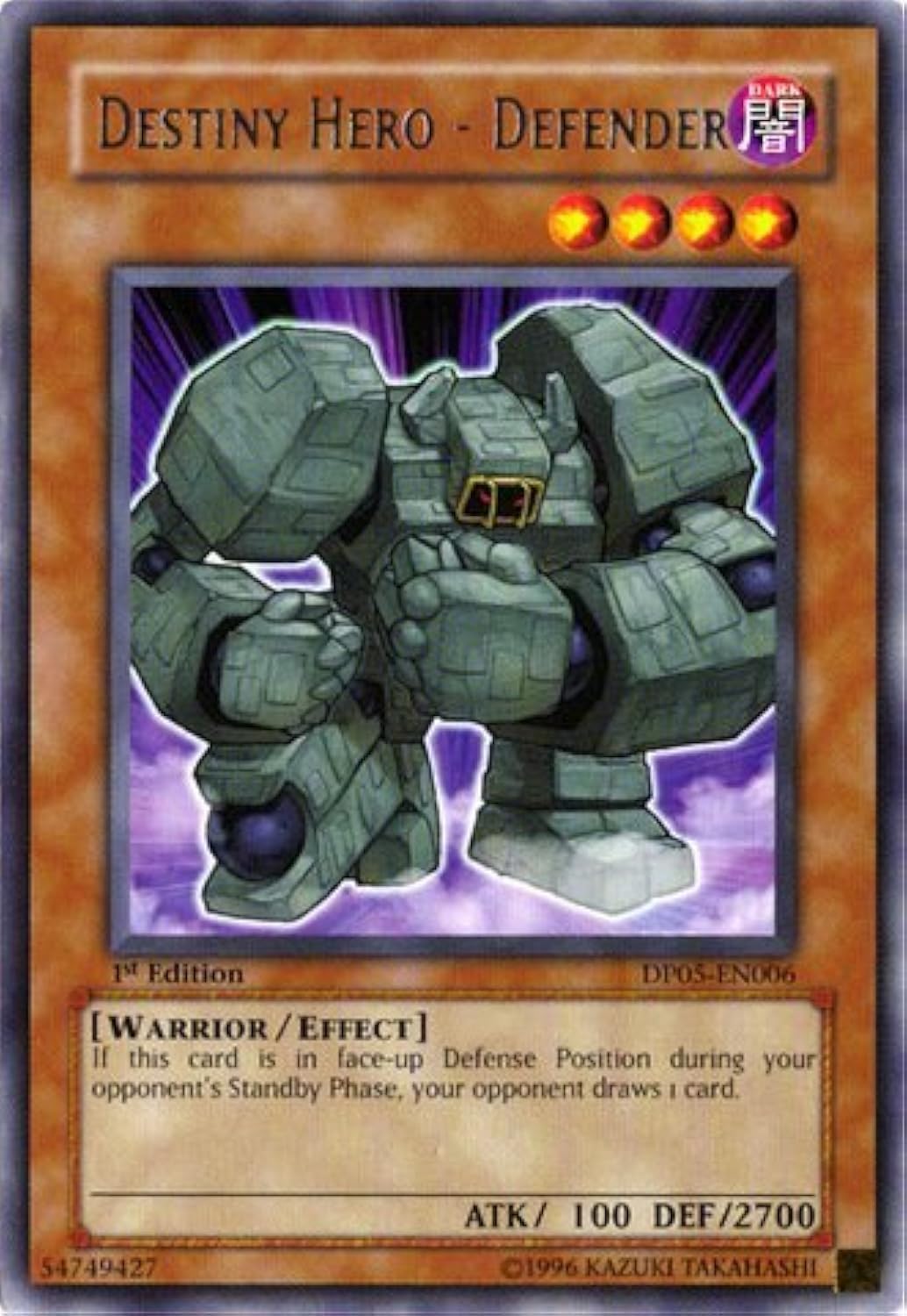 Amazon.com: YU-GI-OH! - Destiny Hero - Defender (DP05-EN006