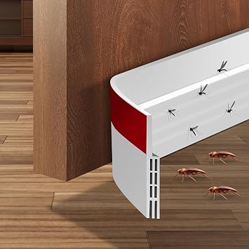 Draft Excluder, Draught Excluder for Doors, Strip Seal for Energy Saving, Quick and Easy Installation - Draught Excluder for Bottom of Door, Ideal for Keeping Out Cold 2" W x 39" L White
