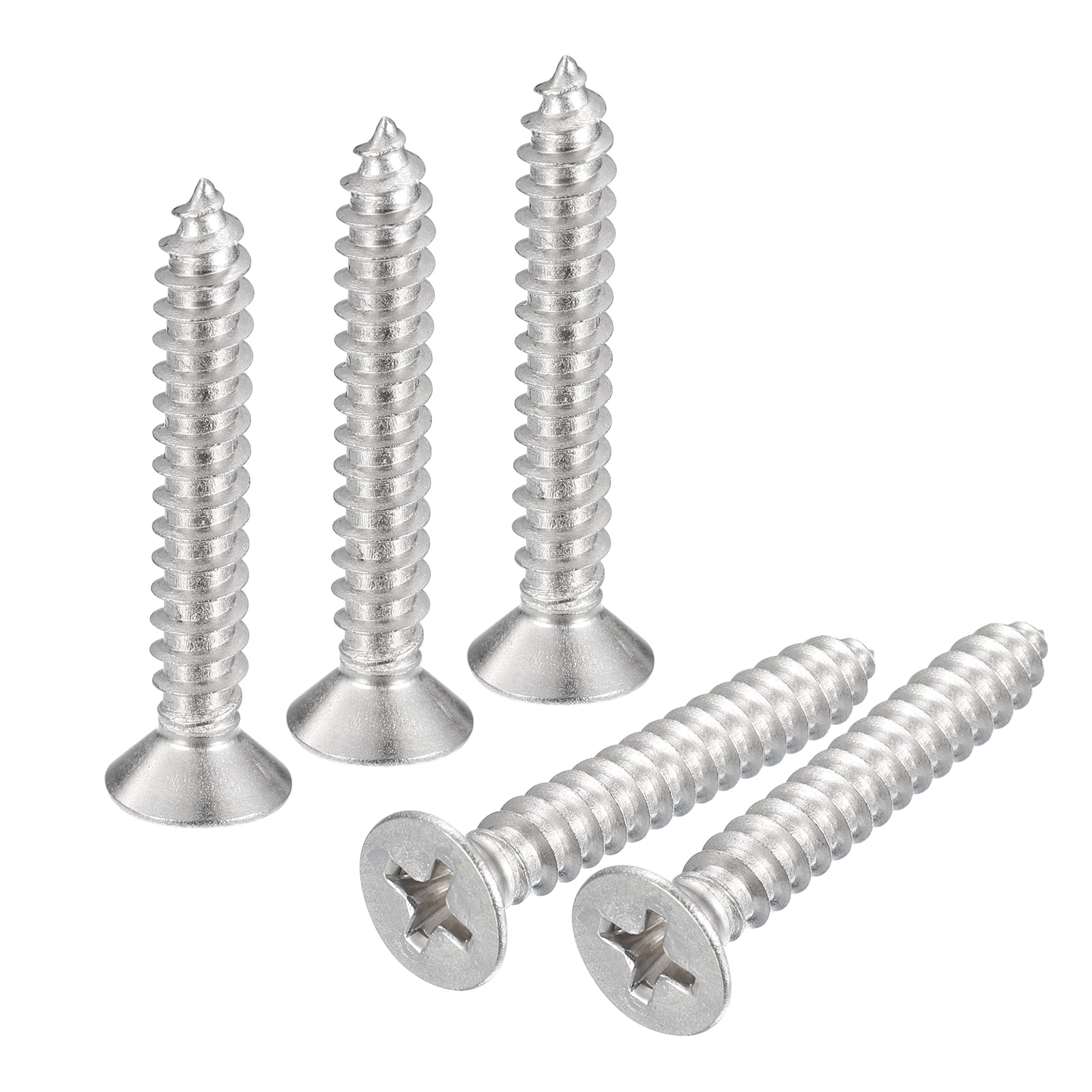 Amazon | uxcell 木ネジ #10x31.8 mm 平頭プラスセルフタッピングねじ