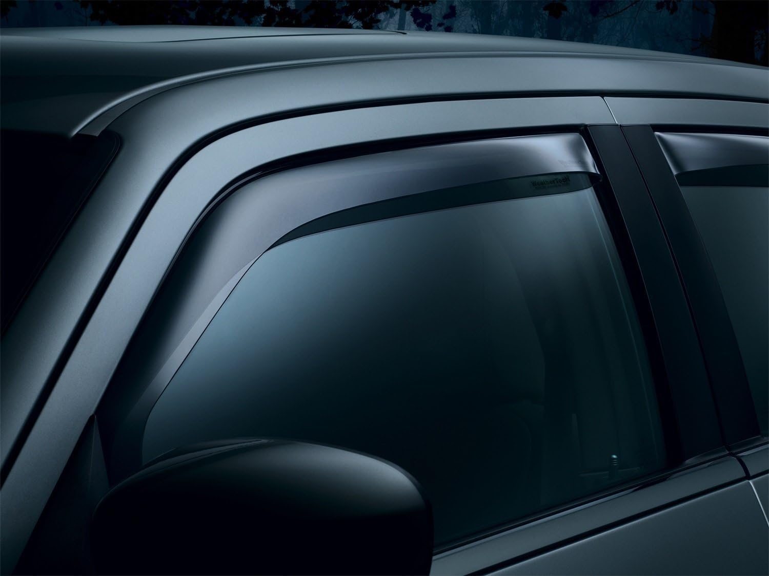 WeatherTech Custom Fit Side Window Deflectors for Ford Transit Connect - (80751), Front Pair - Dark Tint