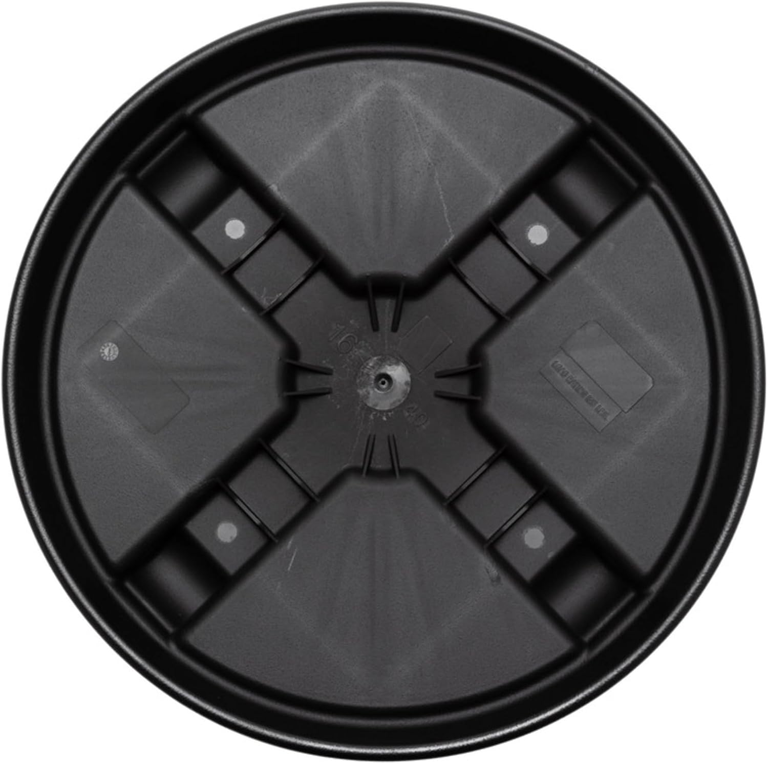 Bloem 16" Black Round Planter Pot Caddy with Wheels, 150lb Capacity
