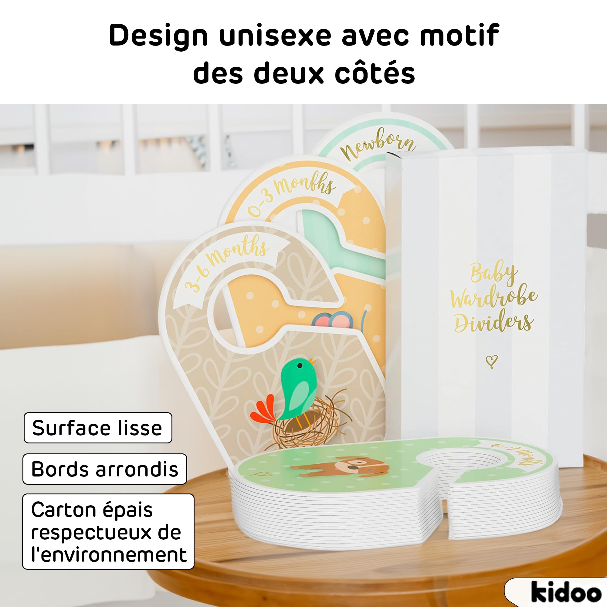 Séparateurs De Garde-robe Pour Bébé - Lot De 8 étiquettes Carton 0-24 Mois - Pour Ranger Vêtements Sur Cintres