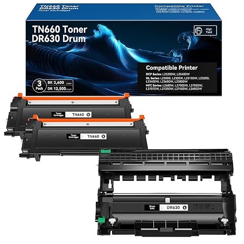 TN660 Toner Cartridge DR630 Drum Unit High Yield HL-L2300D Compatible