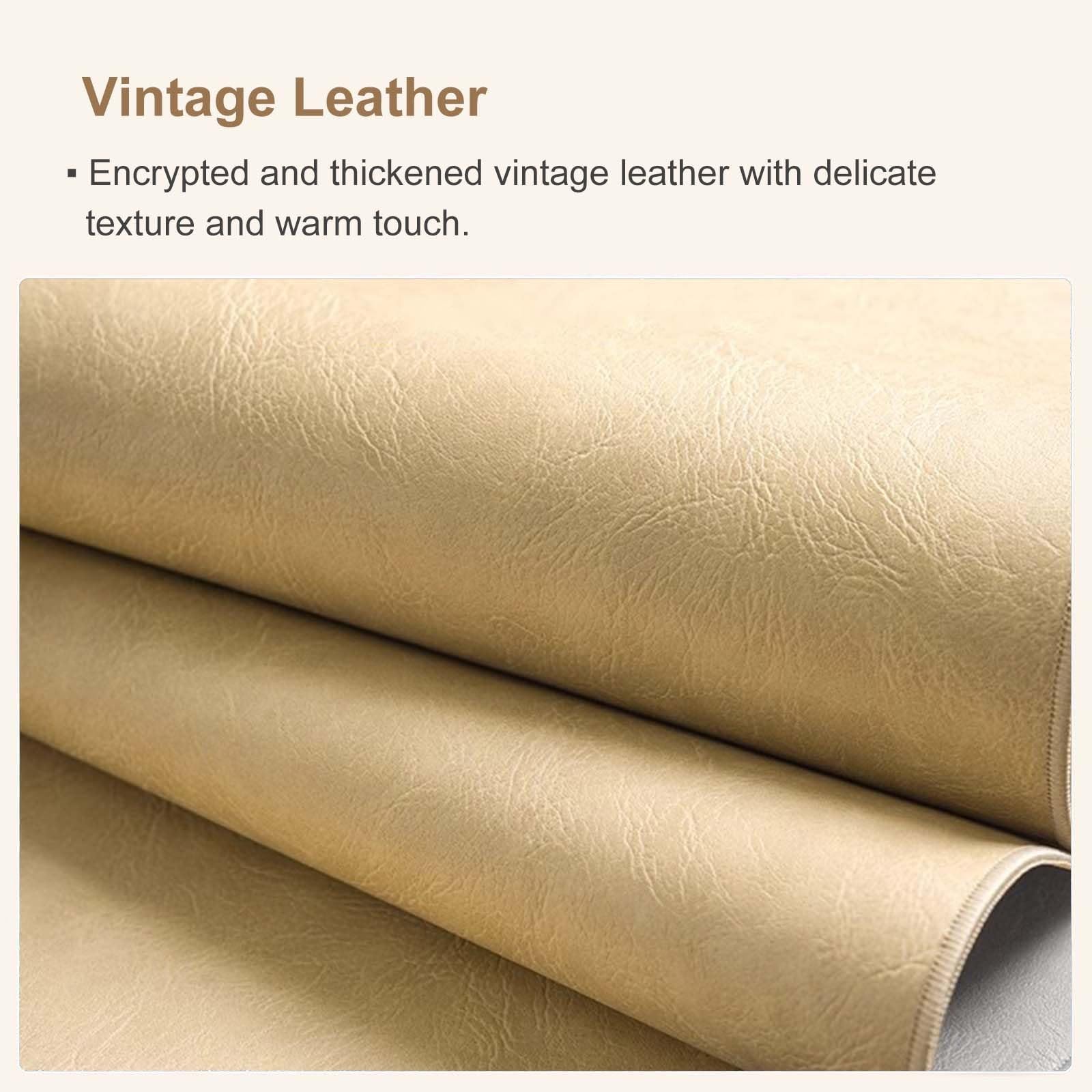 GTPBAO Tischläufer Beige Tischsets Aus Leder, Hitzebeständig/rutschfest/Wasserfester Tischläufer, Länge 80 120 240 360 450cm, Couchtisch/Nachttisch(33x360cm/13x141.7in)