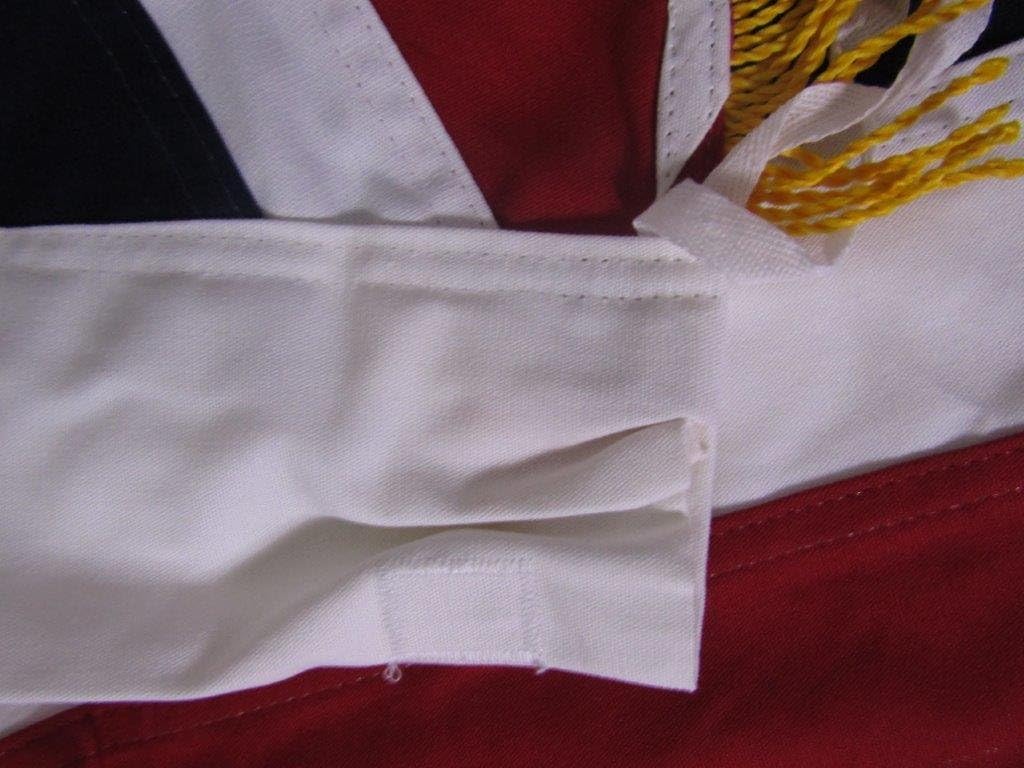 AES 3x5 Embroidered UK United Kingdom British Sleeve Fringe 100% Cotton Flag 3'x5' House Banner Double Stitched Fade Resistant Premium Quality