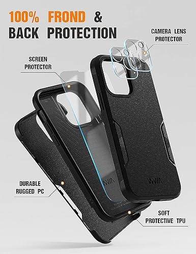 Miniatura 4 de WVM Funda para iPhone 13 Pro Max con 2 protectores de pantalla + 2 protectores de lente de cámara, funda protectora resistente para iPhone 13 Pro