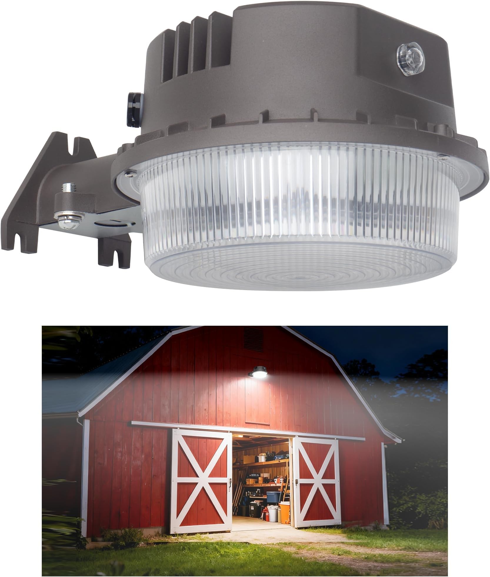 LED Barn Light Dusk to Dawn with Photocell, 55W 7500LM 5000K Daylight, 500W Incandescent/200W HID Replacement, Weather Resistant Outdoor Security Light for Yard, Garage, Farm, Porch